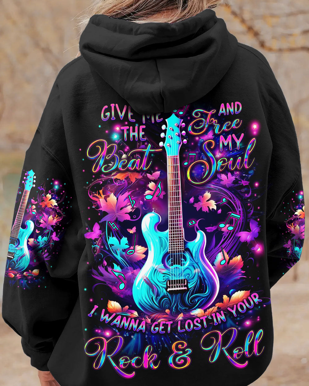 GIVE ME THE BEAT AND FREE MY SOUL GUITAR ALL OVER PRINT - YHDU1708231