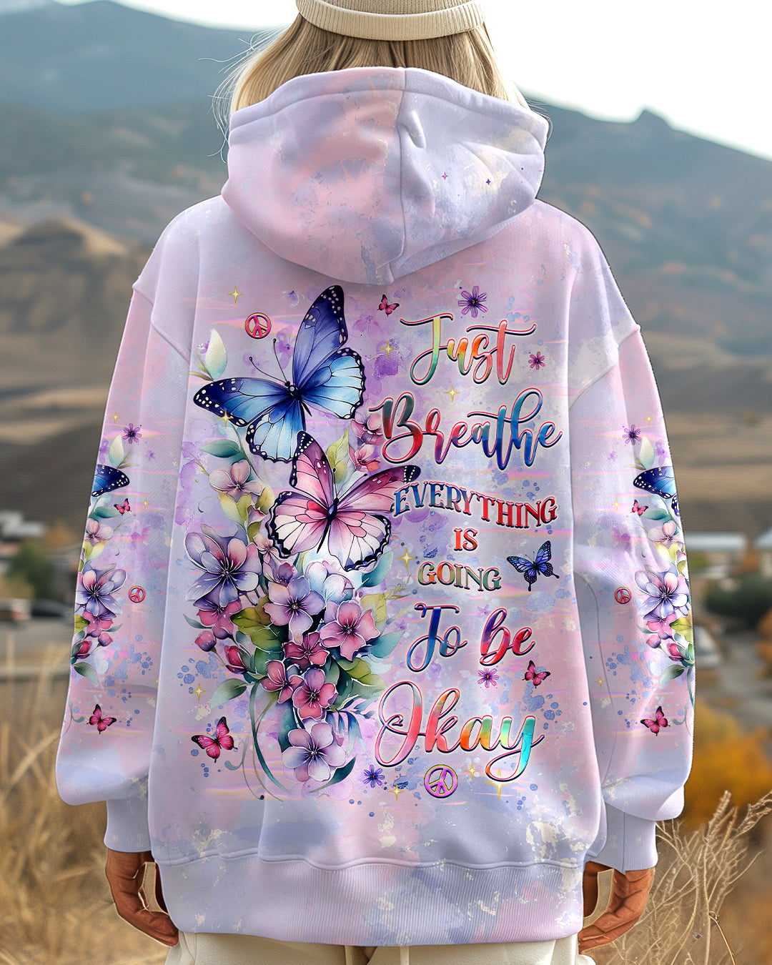 JUST BREATHE BUTTERFLY ALL OVER PRINT - YHHG0301252