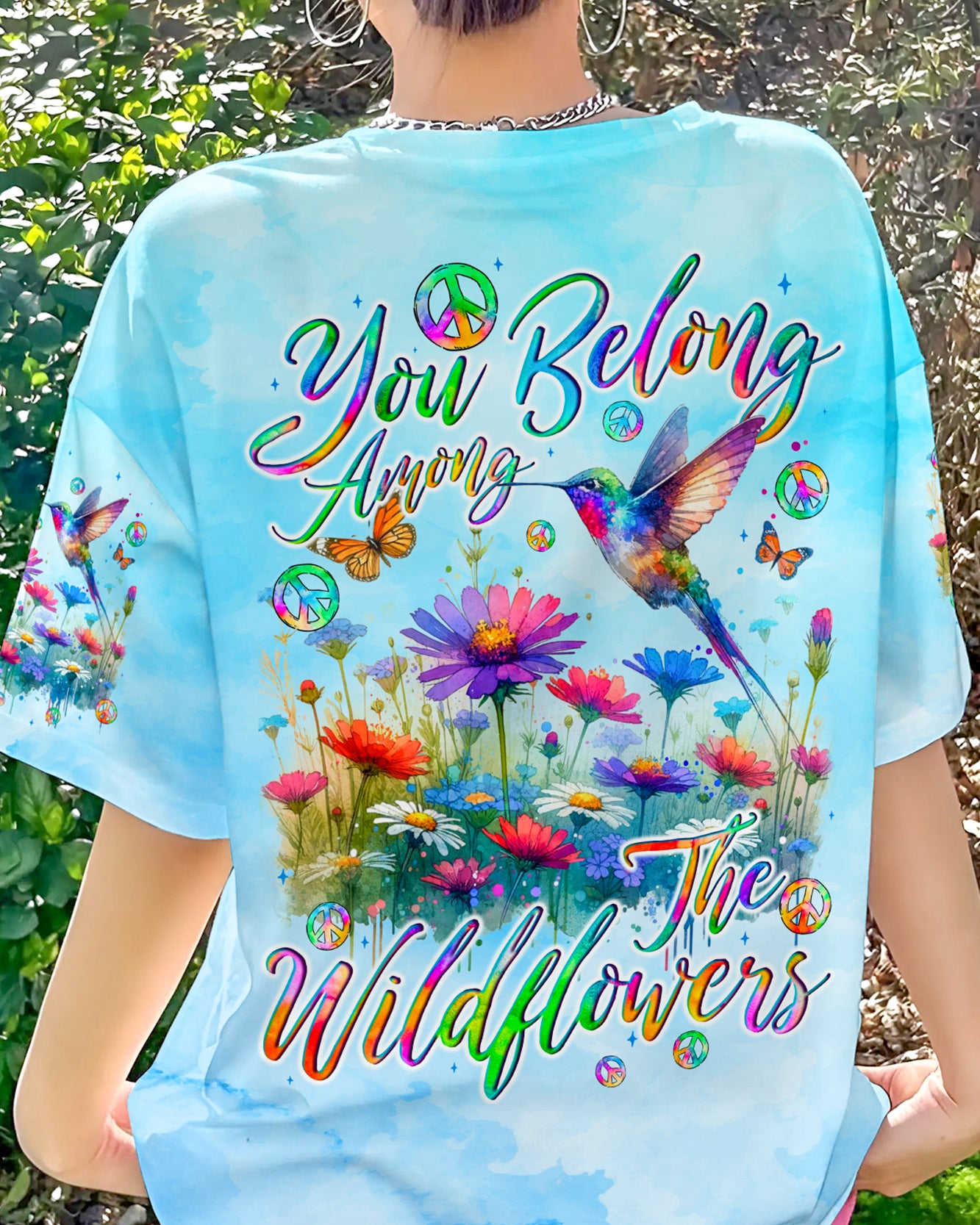 YOU BELONG AMONG THE WILDFLOWERS HUMMINGBIRD ALL OVER PRINT - TYQY1006245