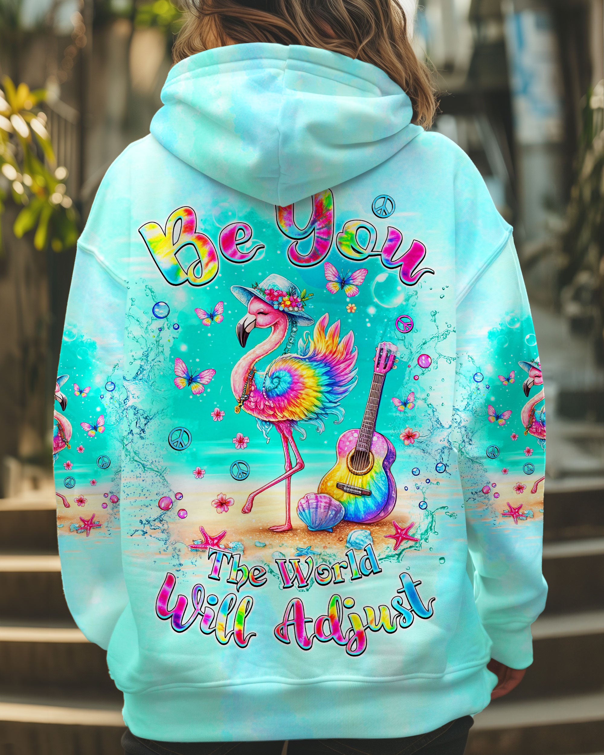 BE YOU THE WORLD WILL ADJUST FLAMINGO ALL OVER PRINT  - TLNZ1301252