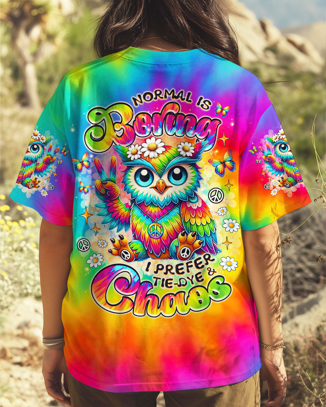 I PREFER TIE DYE AND CHAOS OWL ALL OVER PRINT - TLNZ2406252