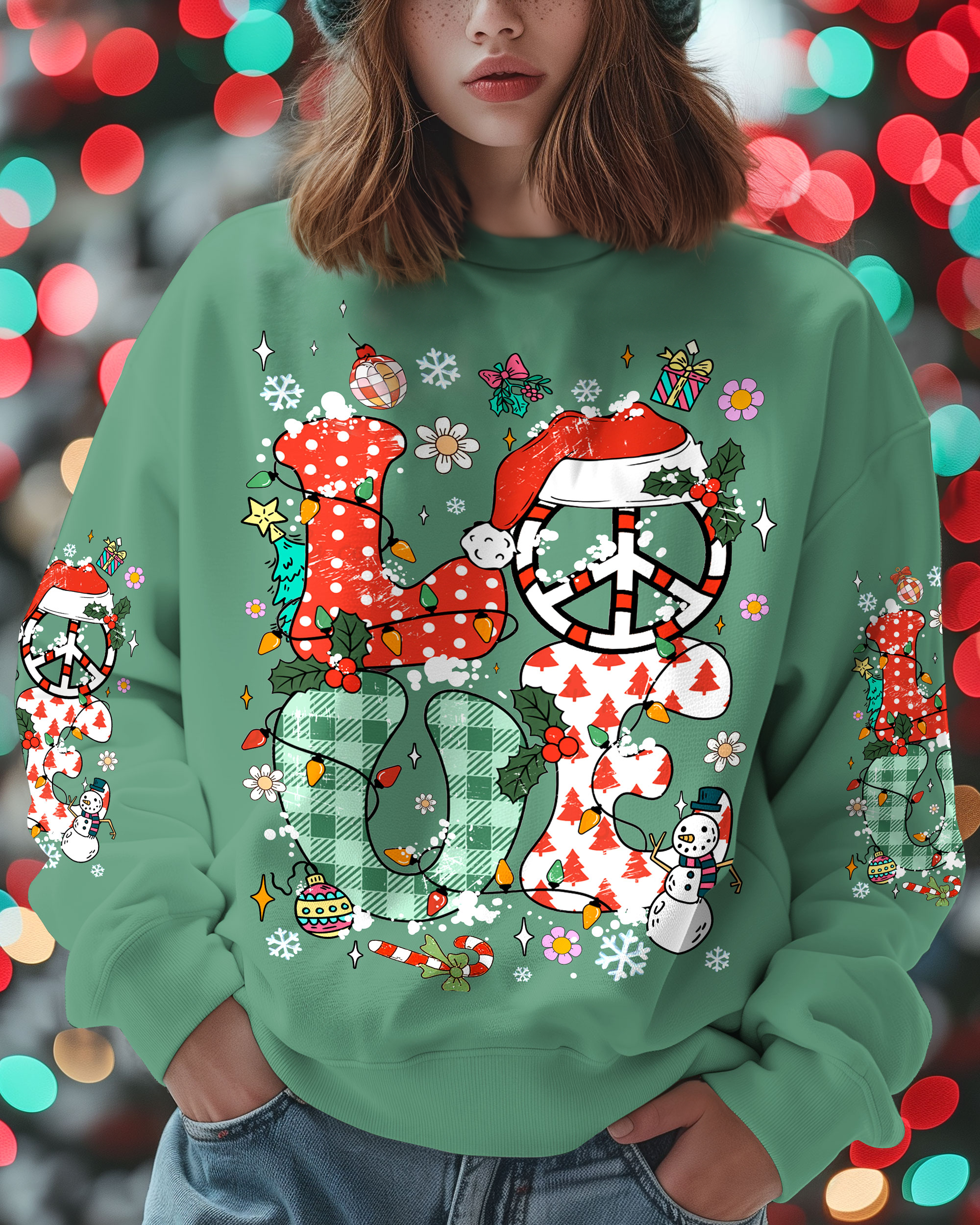 PEACE LOVER CHRISTMAS ALL OVER PRINT - TYQY2110243