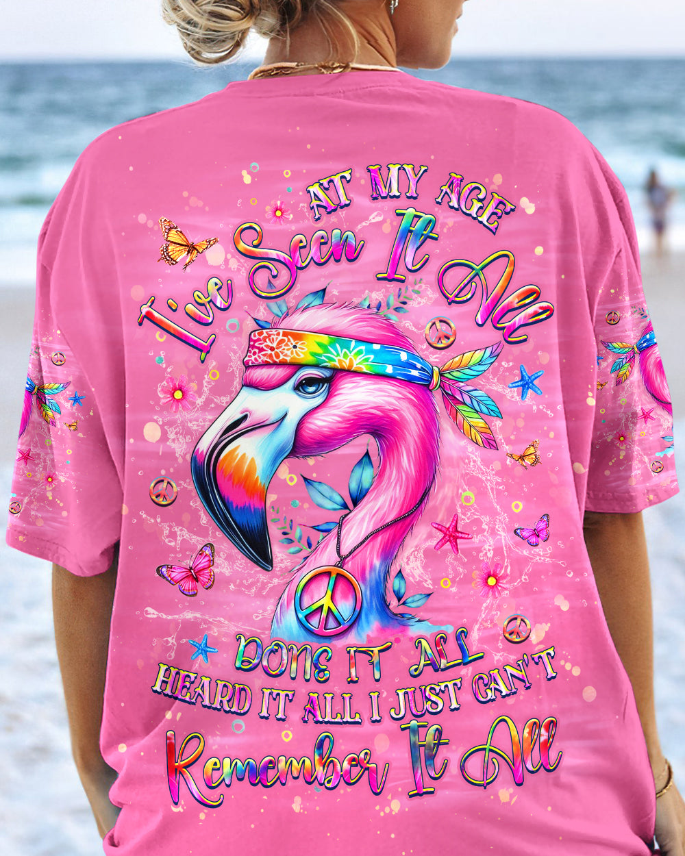 AT MY AGE I'VE SEEN IT ALL FLAMINGO ALL OVER PRINT - YHHG0107244