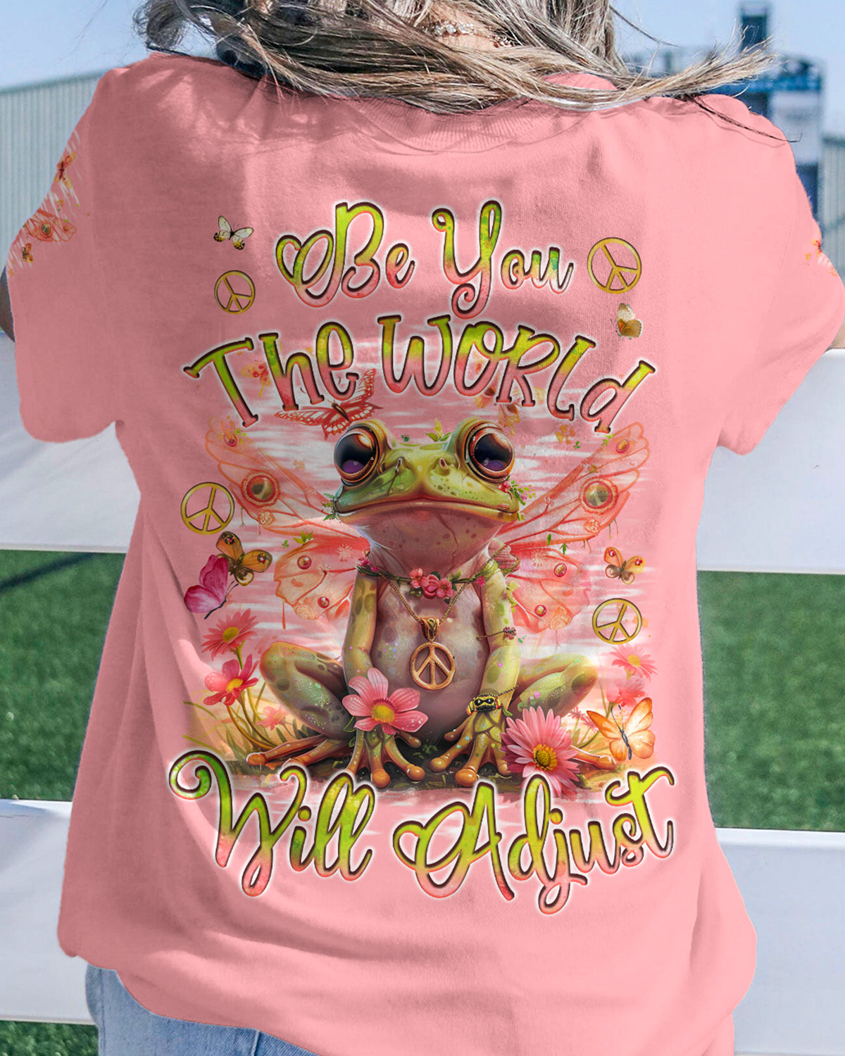 BE YOU THE WORLD WILL ADJUST FROG ALL OVER PRINT - TYQY1603245