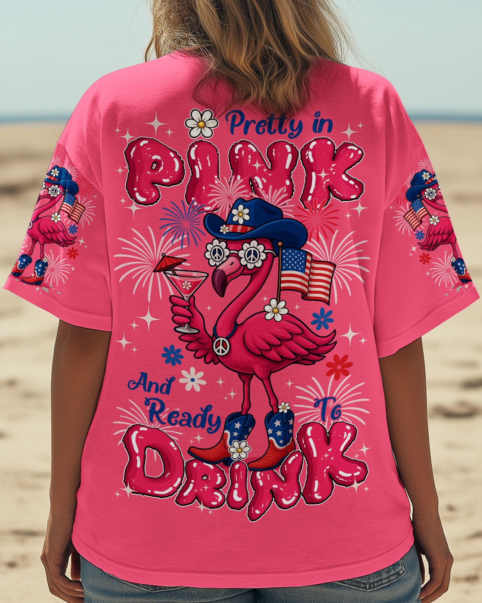 PRETTY IN PINK FLAMINGO COWBOY ALL OVER PRINT - TYQY1605253