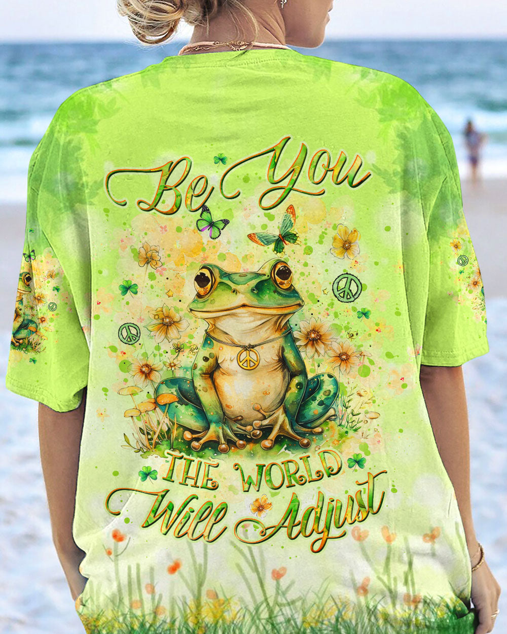 BE YOU THE WORLD WILL ADJUST FROG ALL OVER PRINT - YHDU2003244