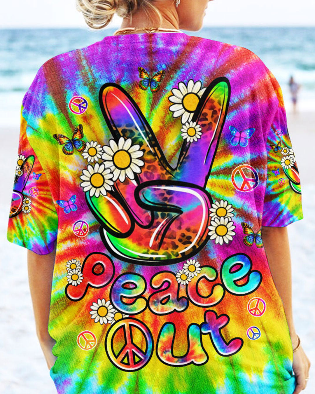 PEACE OUT TIE DYE ALL OVER PRINT - TLNZ2307242