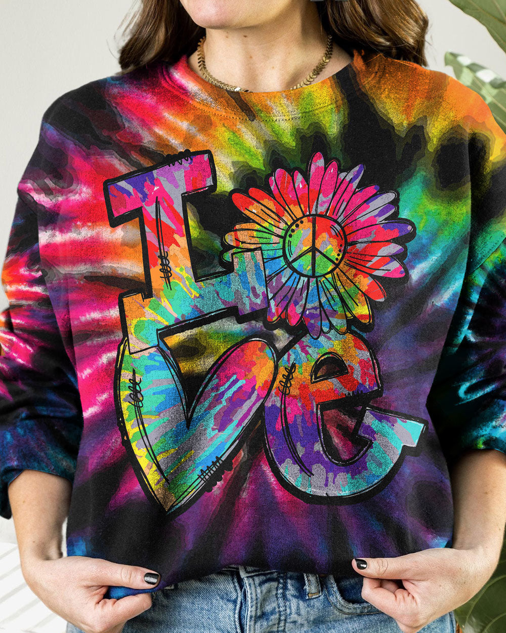 HIPPIE PEACE LOVE TIE DYE ALL OVER PRINT - TYTM2102231