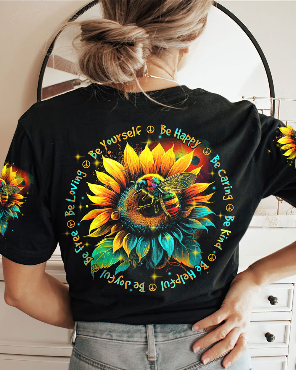 BE HAPPY SUNFLOWER ALL OVER PRINT - TYTM1603232