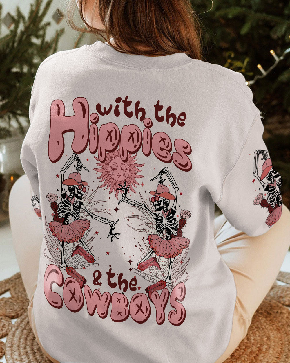 WITH THE HIPPIES AND THE COWBOYS ALL OVER PRINT - TYTM1302233