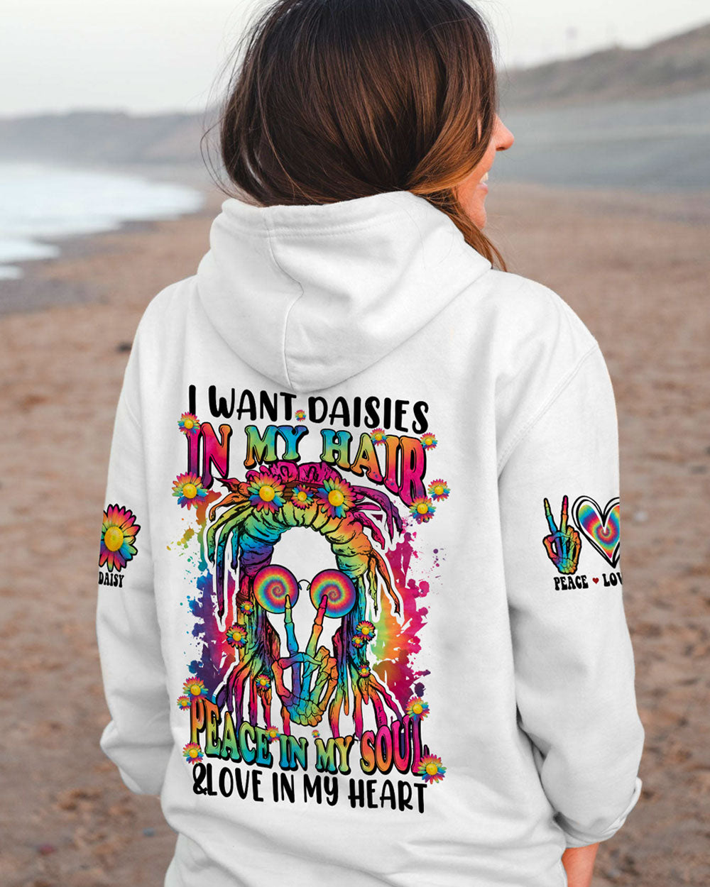 I WANT DAISIES IN MY HAIR TIE DYE ALL OVER PRINT - TYTM0702235