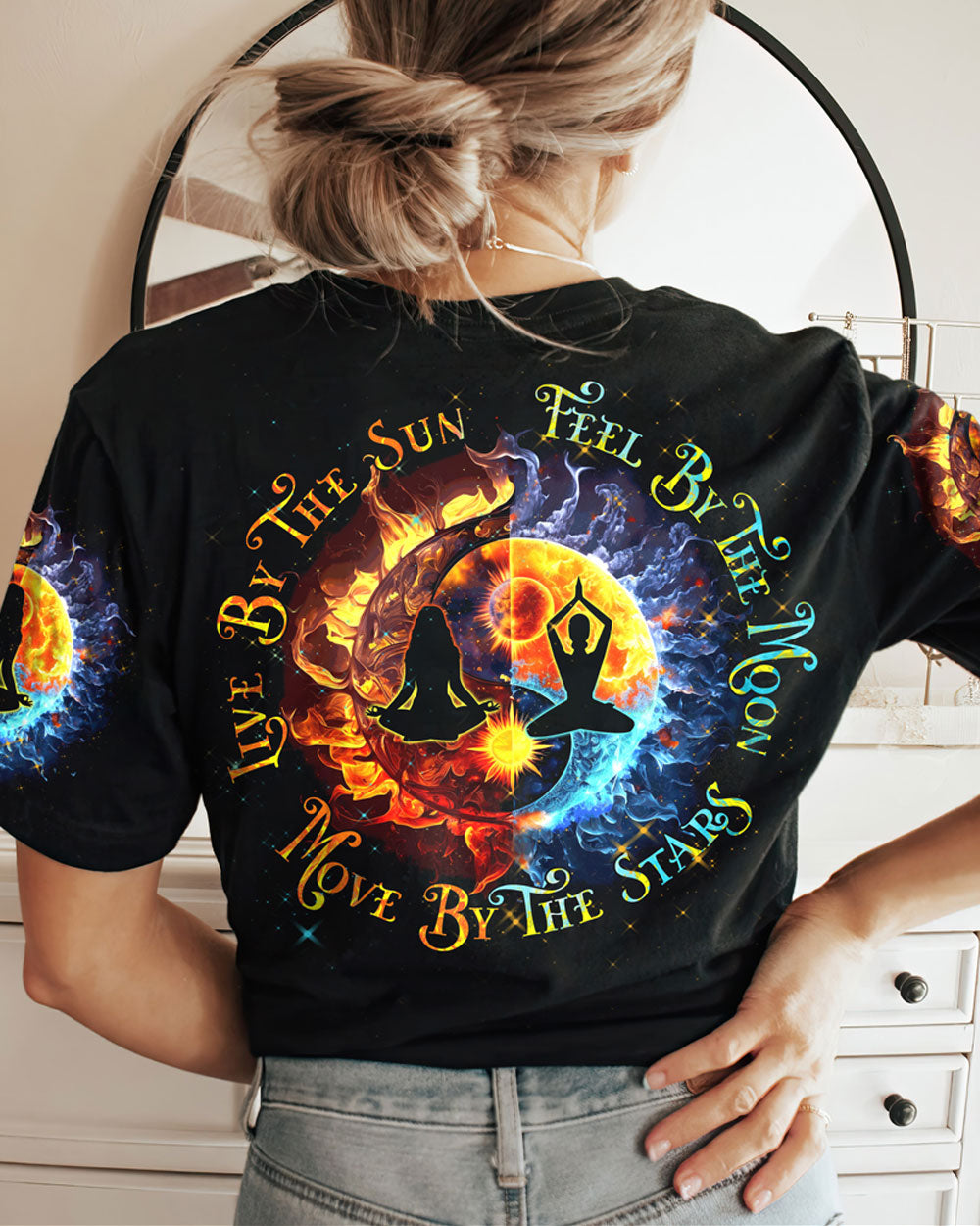 LIVE BY THE SUN YOGA SUN AND MOON ALL OVER PRINT - TYTM0803231