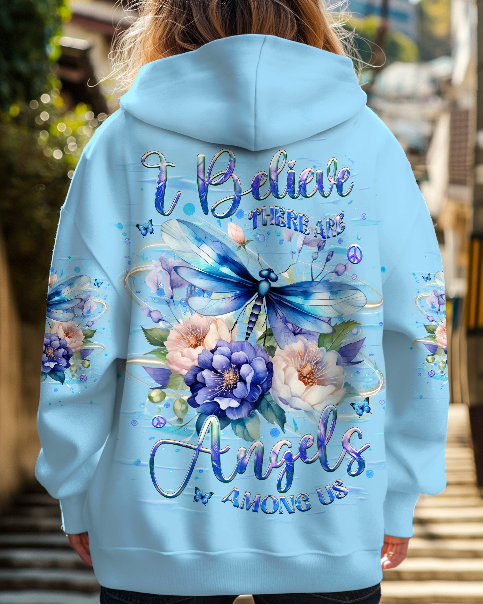 I BELIEVE THERE ARE ANGELS AMONG US DRAGONFLY ALL OVER PRINT - YHHG0502254