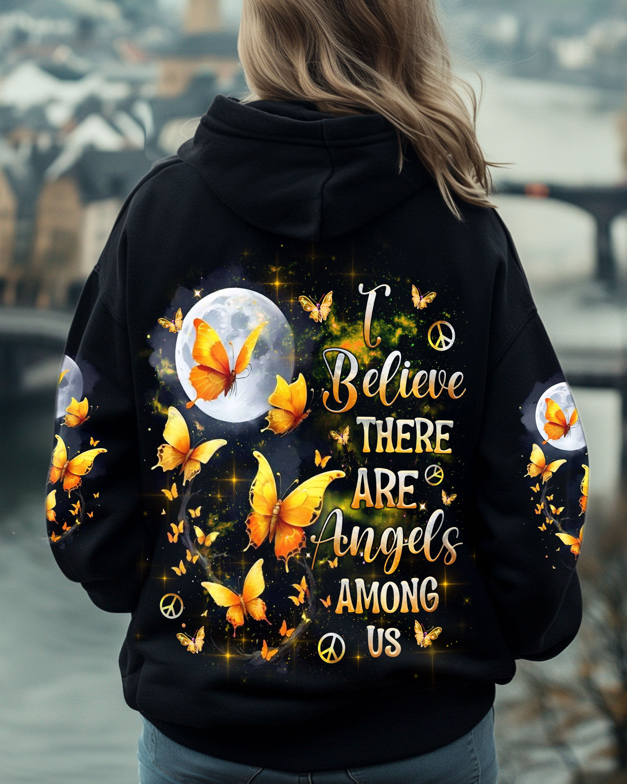 I BELIEVE THERE ARE ANGELS AMONG US BUTTERFLY ALL OVER PRINT - TLNZ1810244