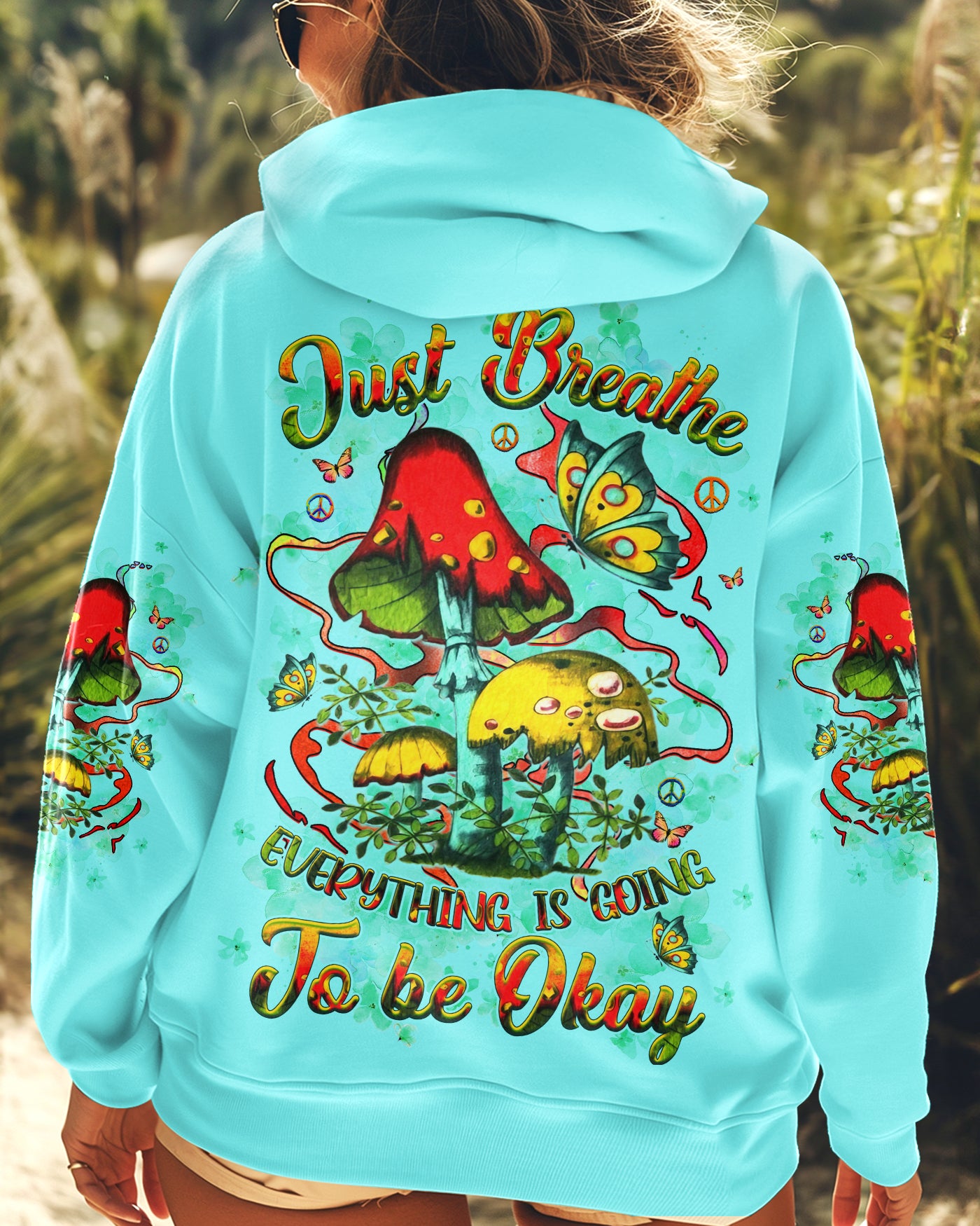 JUST BREATHE MUSHROOM BUTTERFLY ALL OVER PRINT - YHHG1209242