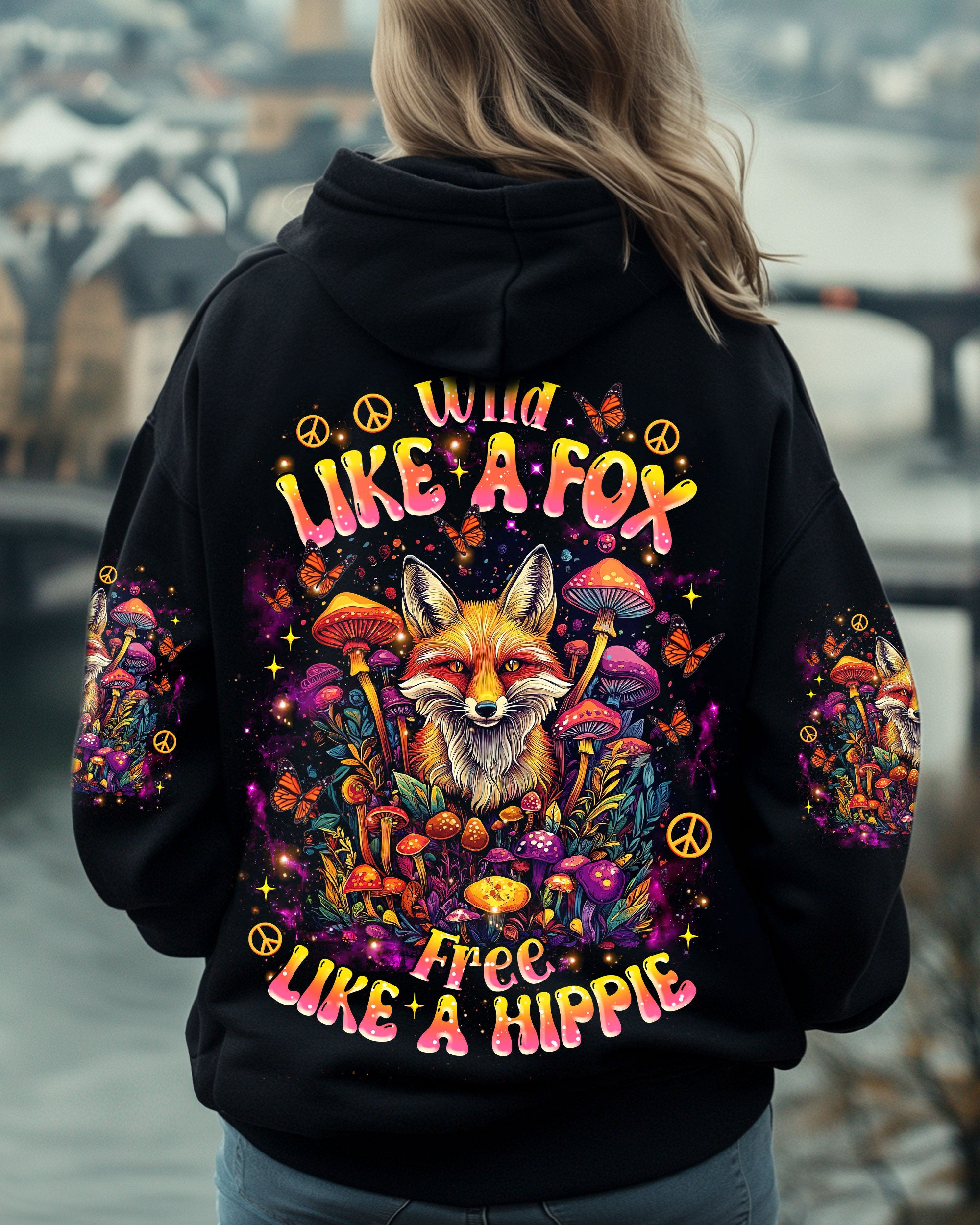 WILD LIKE A FOX FREE LIKE A HIPPIE ALL OVER PRINT -  TLNZ0807252