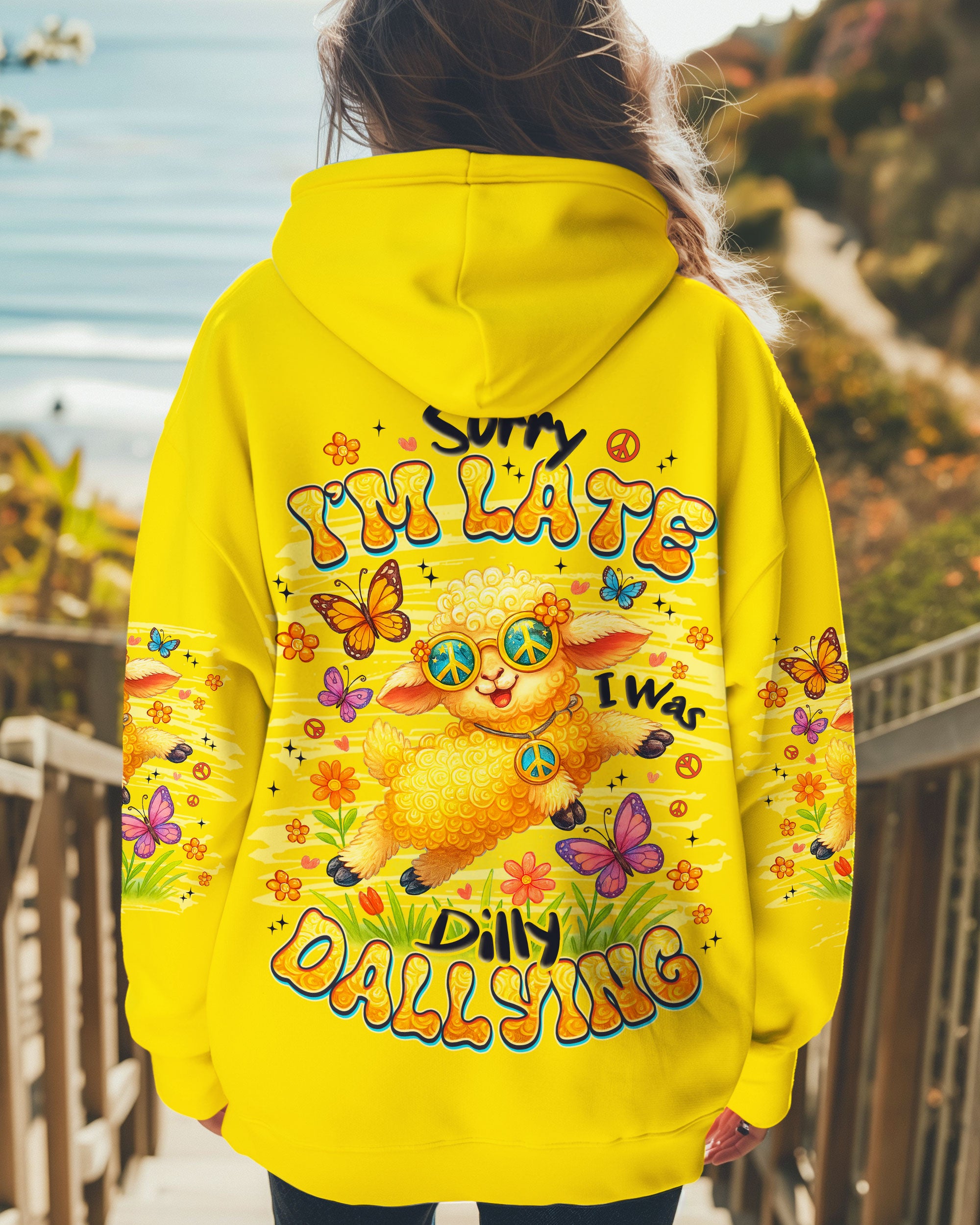 SORRY I'M LATE I WAS DILLY DALLYING SHEEP ALL OVER PRINT - TLNZ1508251
