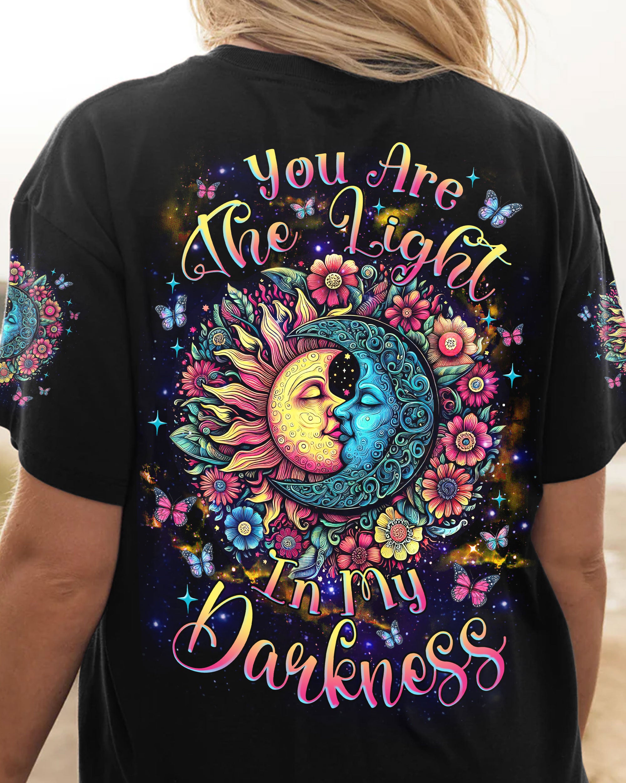YOU ARE THE LIGHT IN MY DARKNESS SUN MOON FLOWER ALL OVER PRINT - TLNZ0606242