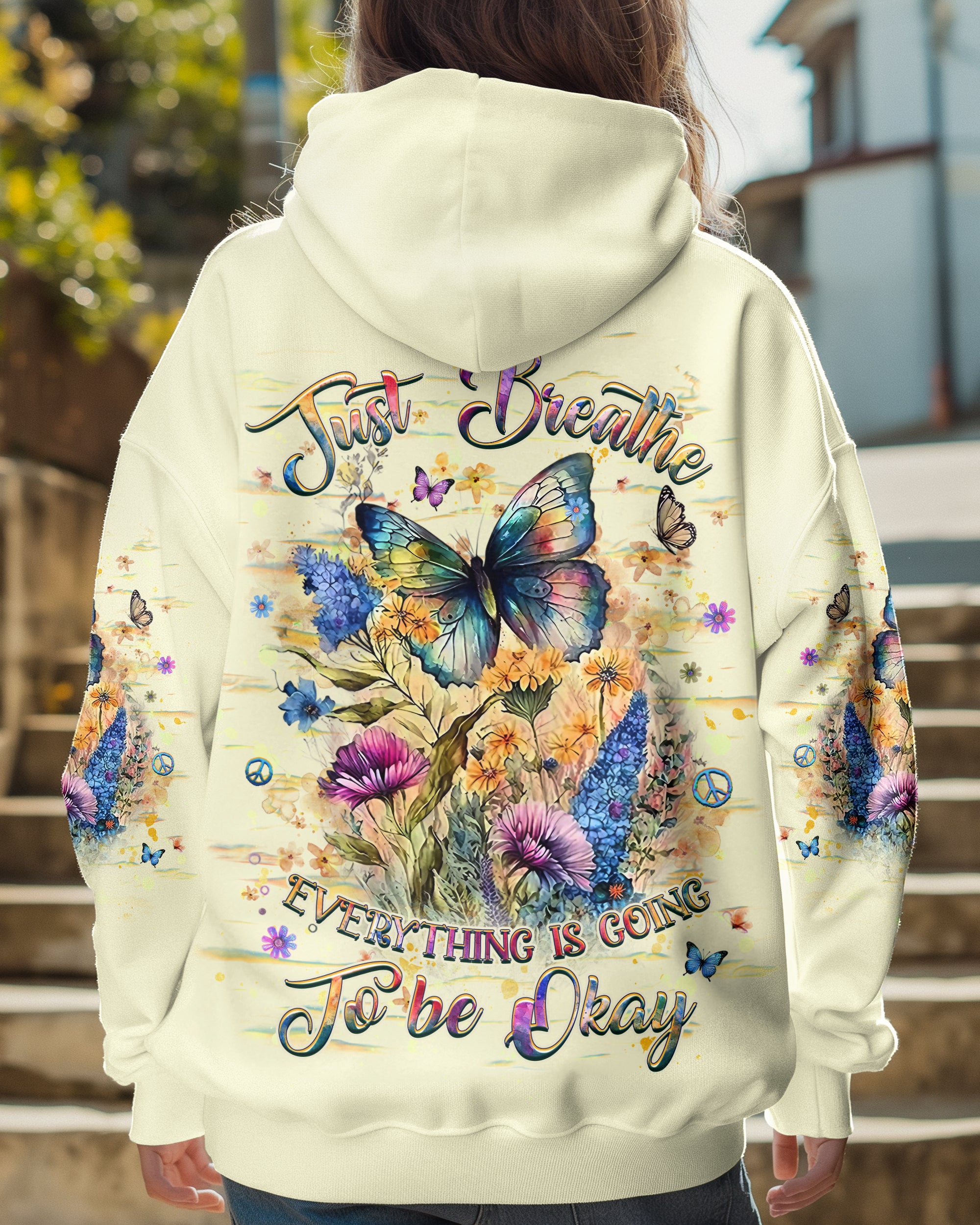 JUST BREATHE BUTTERFLY ALL OVER PRINT - YHHG1601252