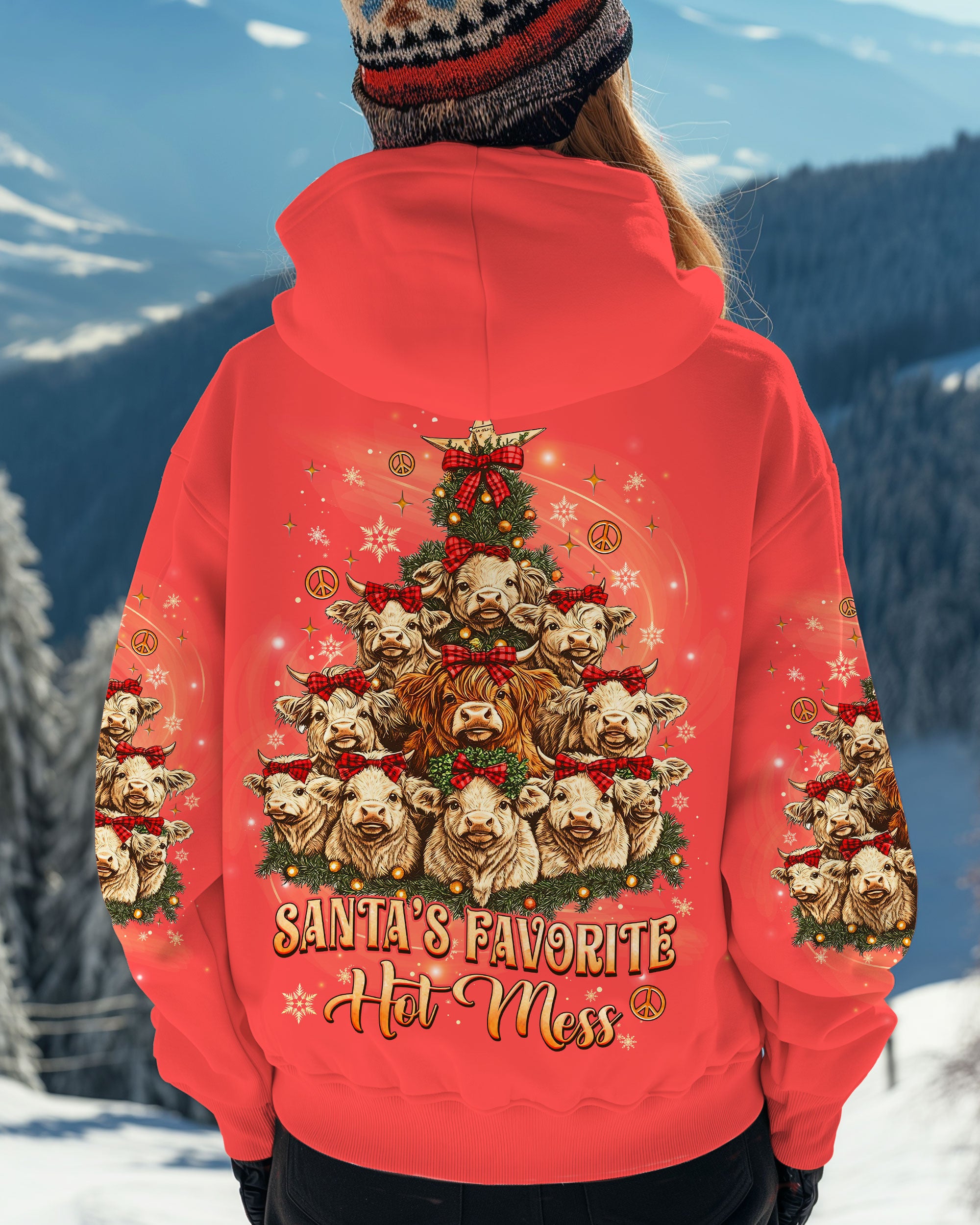 SANTA'S FAVORITE HOT MESS COW CHRISTMAS ALL OVER PRINT  - TLNZ1111241