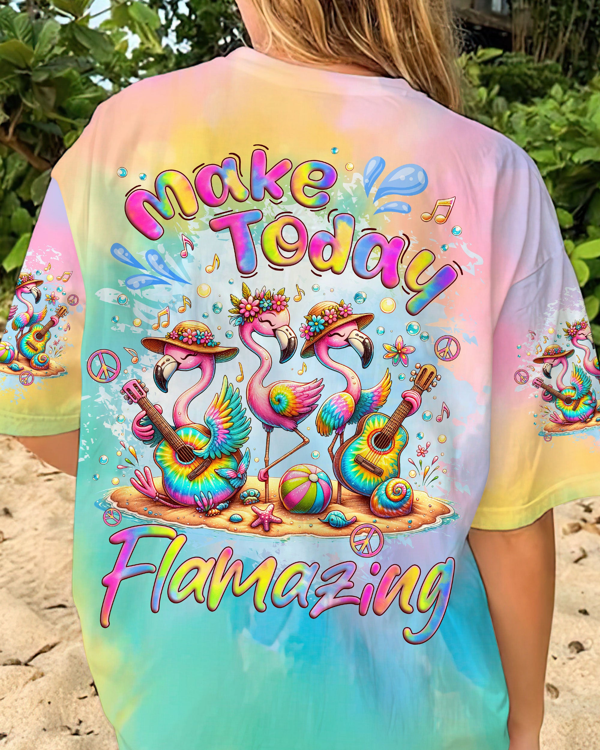 MAKE TODAY FLAMAZING FLAMINGO TIE DYE ALL OVER PRINT - TLNZ1406243