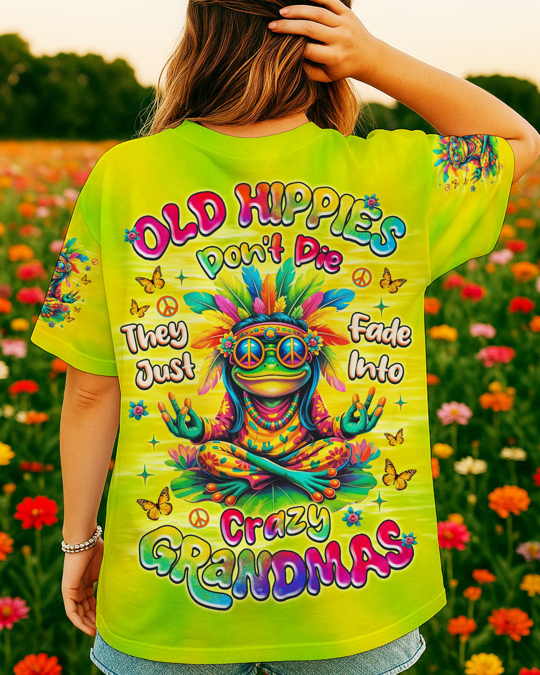OLD HIPPIES GRANDMAS FROG TIE DYE ALL OVER PRINT  - TLNZ0508251