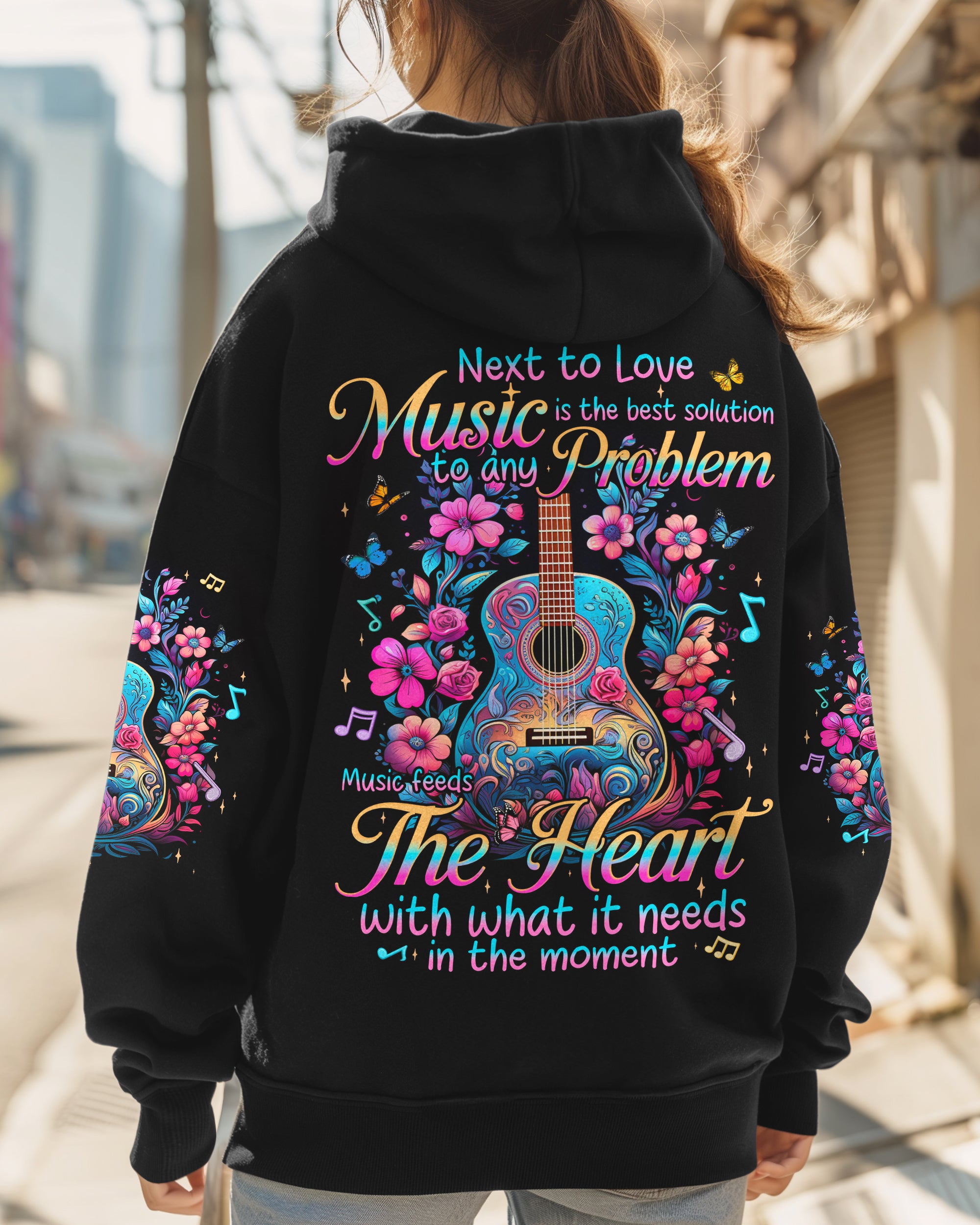 MUSIC FEEDS THE HEART GUITAR ALL OVER PRINT - TYQY0512241