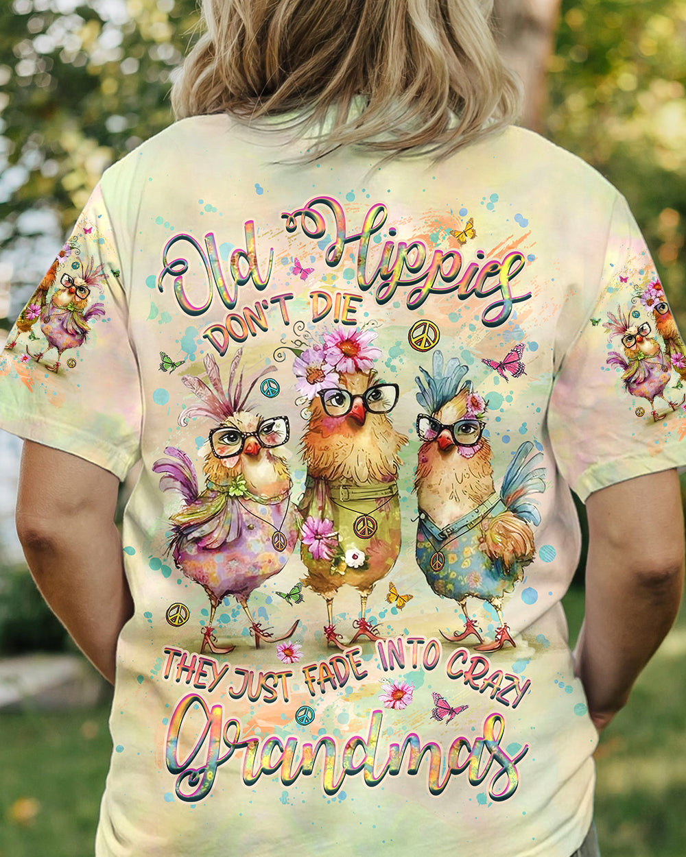 OLD HIPPIES DON'T DIE HIPPIE GRANDMAS ALL OVER PRINT - YHHG0207242