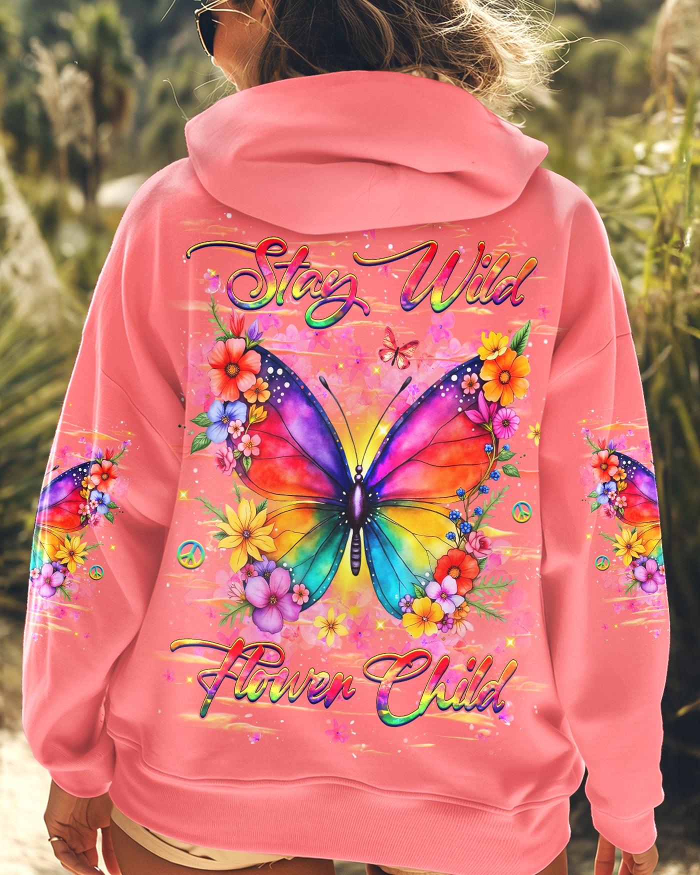STAY WILD FLOWER CHILD BUTTERFLY ALL OVER PRINT - YHHG2802253