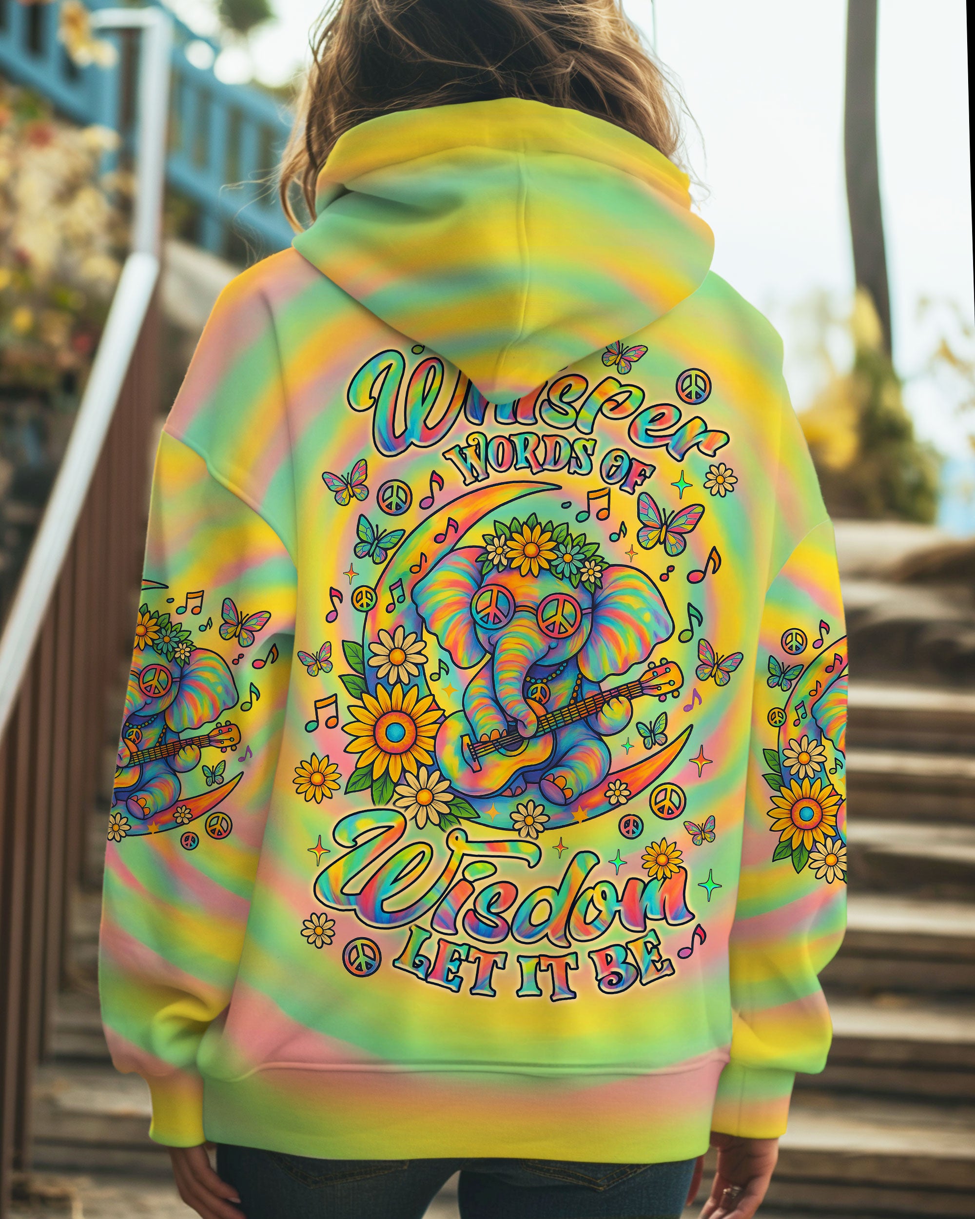 WHISPER WORDS OF WISDOM LET IT BE ELEPHANT TIE DYE  ALL OVER PRINT  - TLNZ1606252