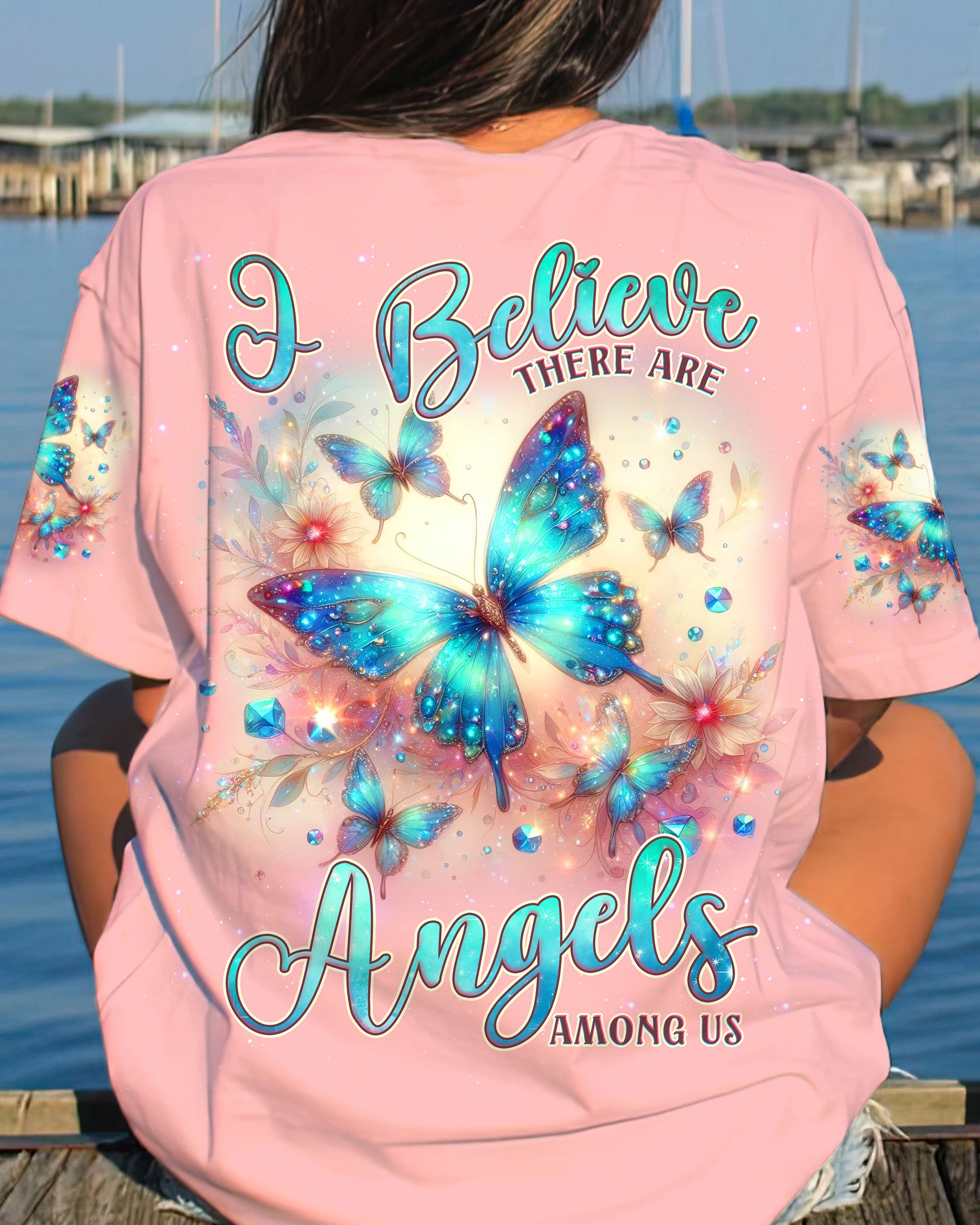 I BELIEVE THERE ARE ANGELS AMONG US BUTTERFLY ALL OVER PRINT - TLNZ2405243