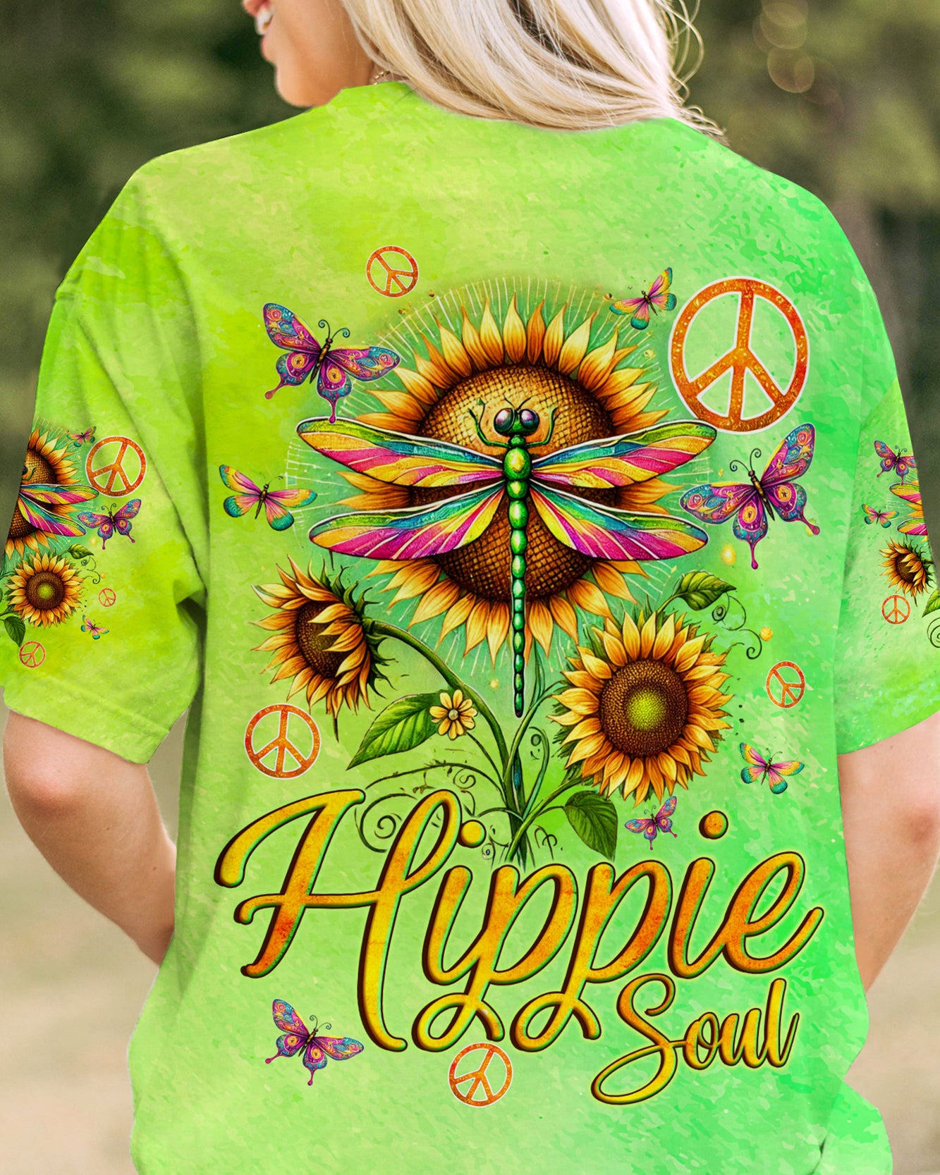 HIPPIE SOUL DRAGONFLY AND SUNFLOWER ALL OVER PRINT - TYQY2207244
