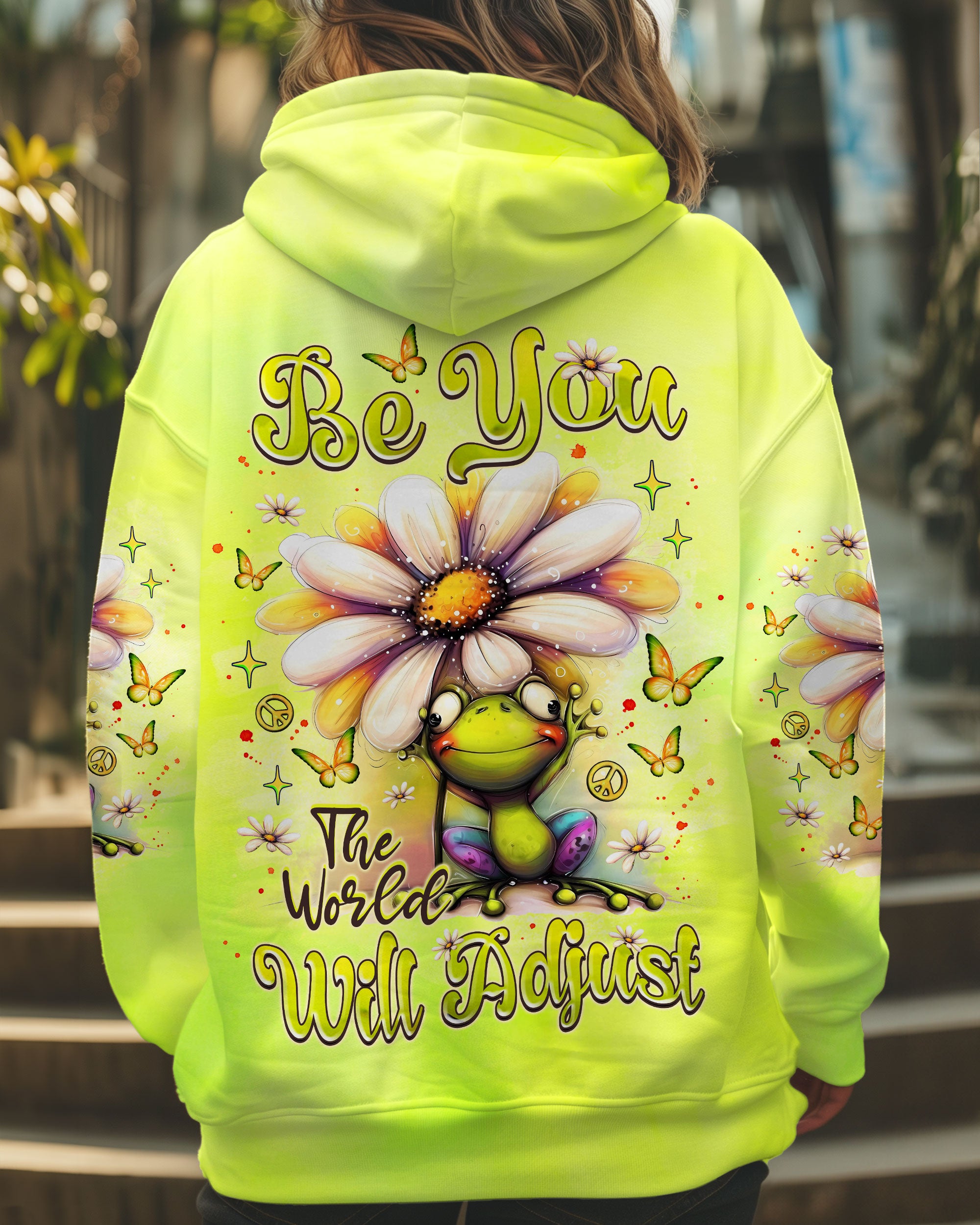 BE YOU THE WORLD WILL ADJUST FROG ALL OVER PRINT - TLNZ2606251