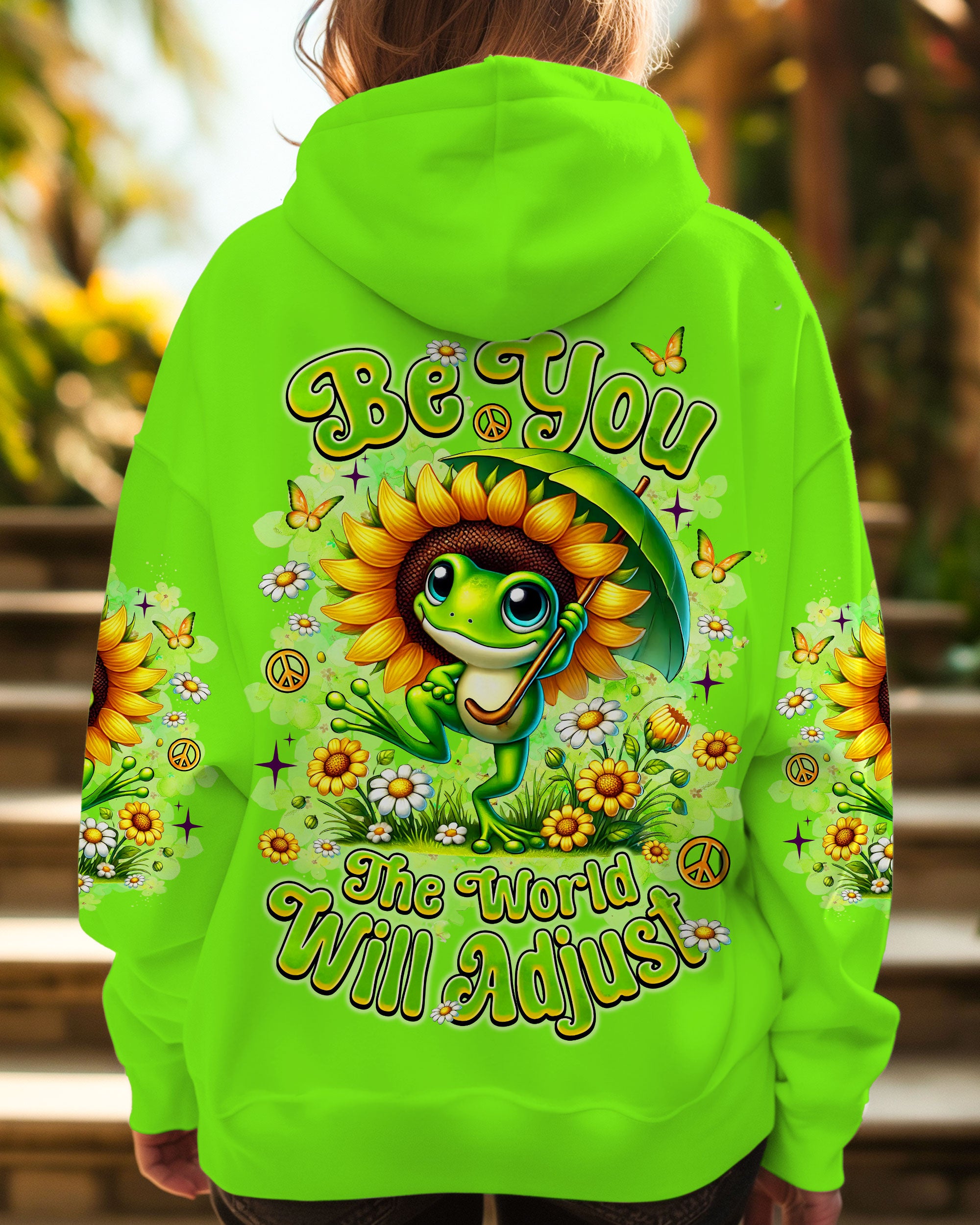 BE YOU THE WORLD WILL ADJUST FROG ALL OVER PRINT - TLNZ2506254