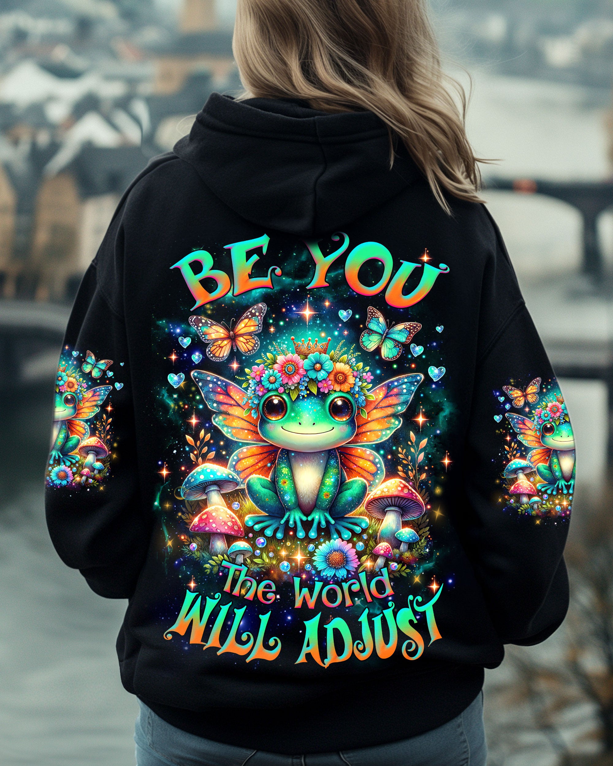 BE YOU THE WORLD WILL ADJUST FROG ALL OVER PRINT - TLNZ2210243
