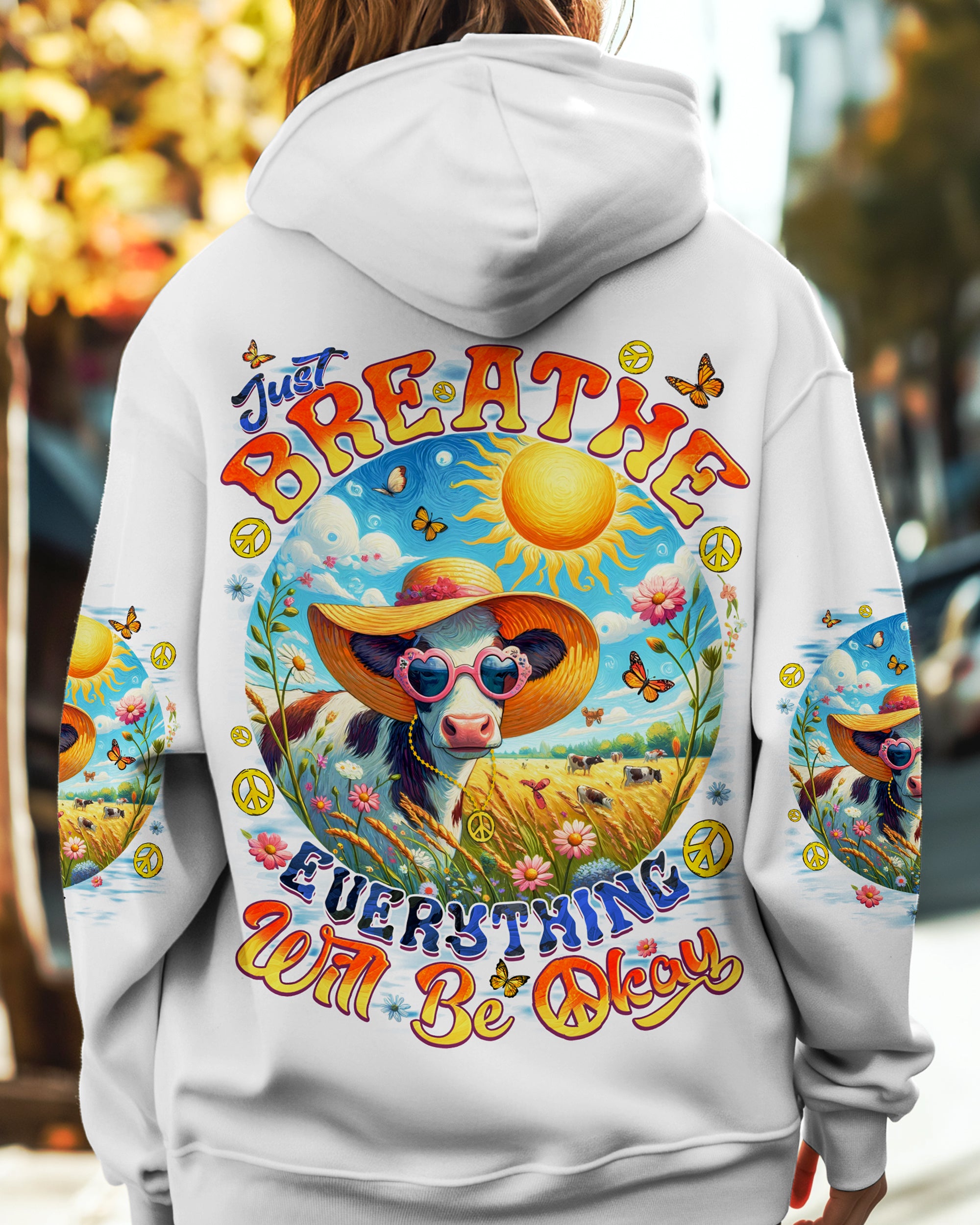 JUST BREATHE SPRING COW ALL OVER PRINT - TYQY2309241