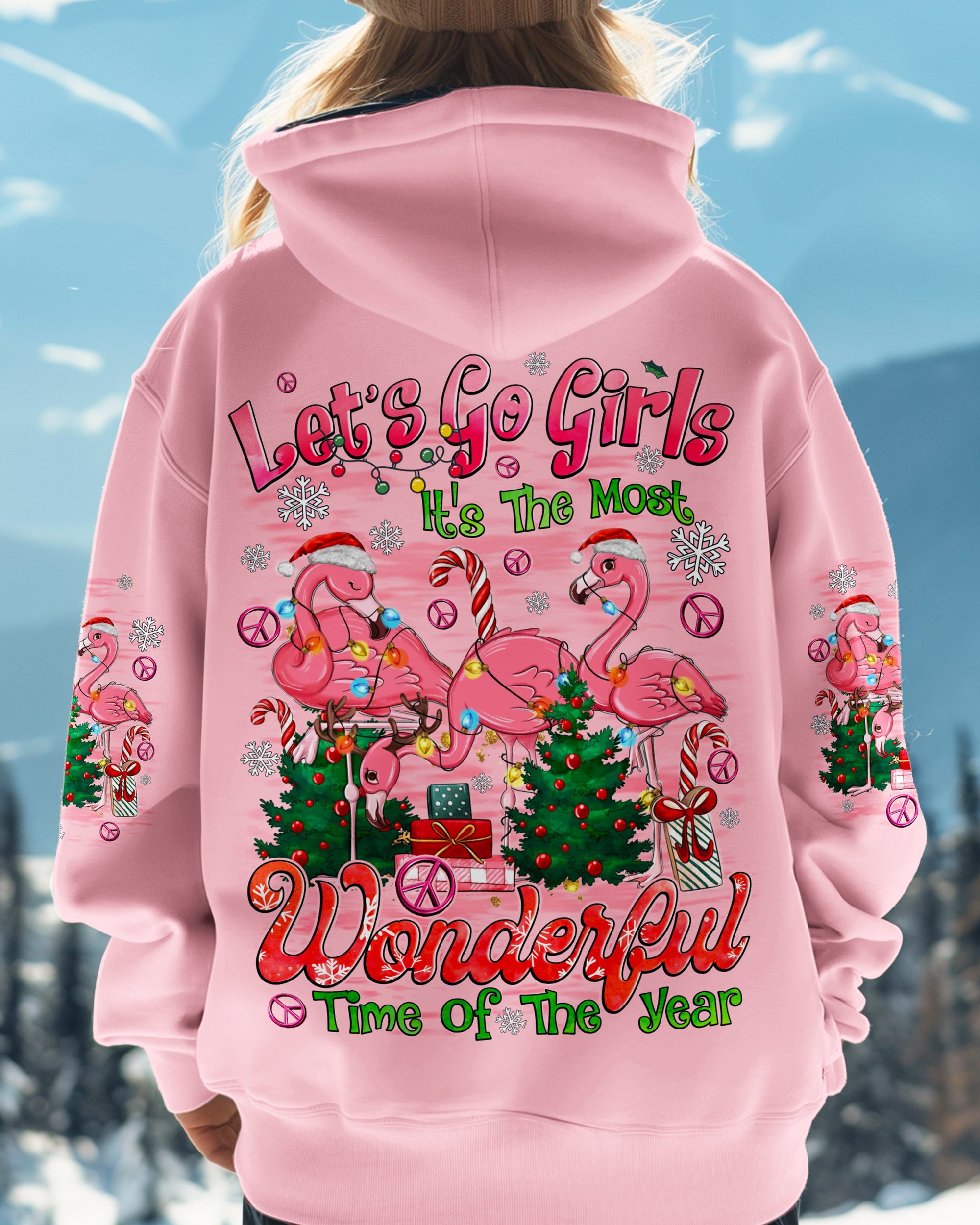 LET'S GO GIRLS FLAMINGOS CHRISTMAS ALL OVER PRINT - TYQY0411243
