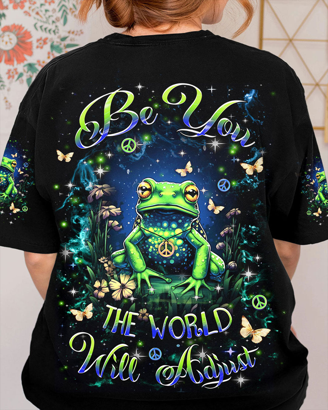 BE YOU THE WORLD WILL ADJUST FROG ALL OVER PRINT - YHDU1907244