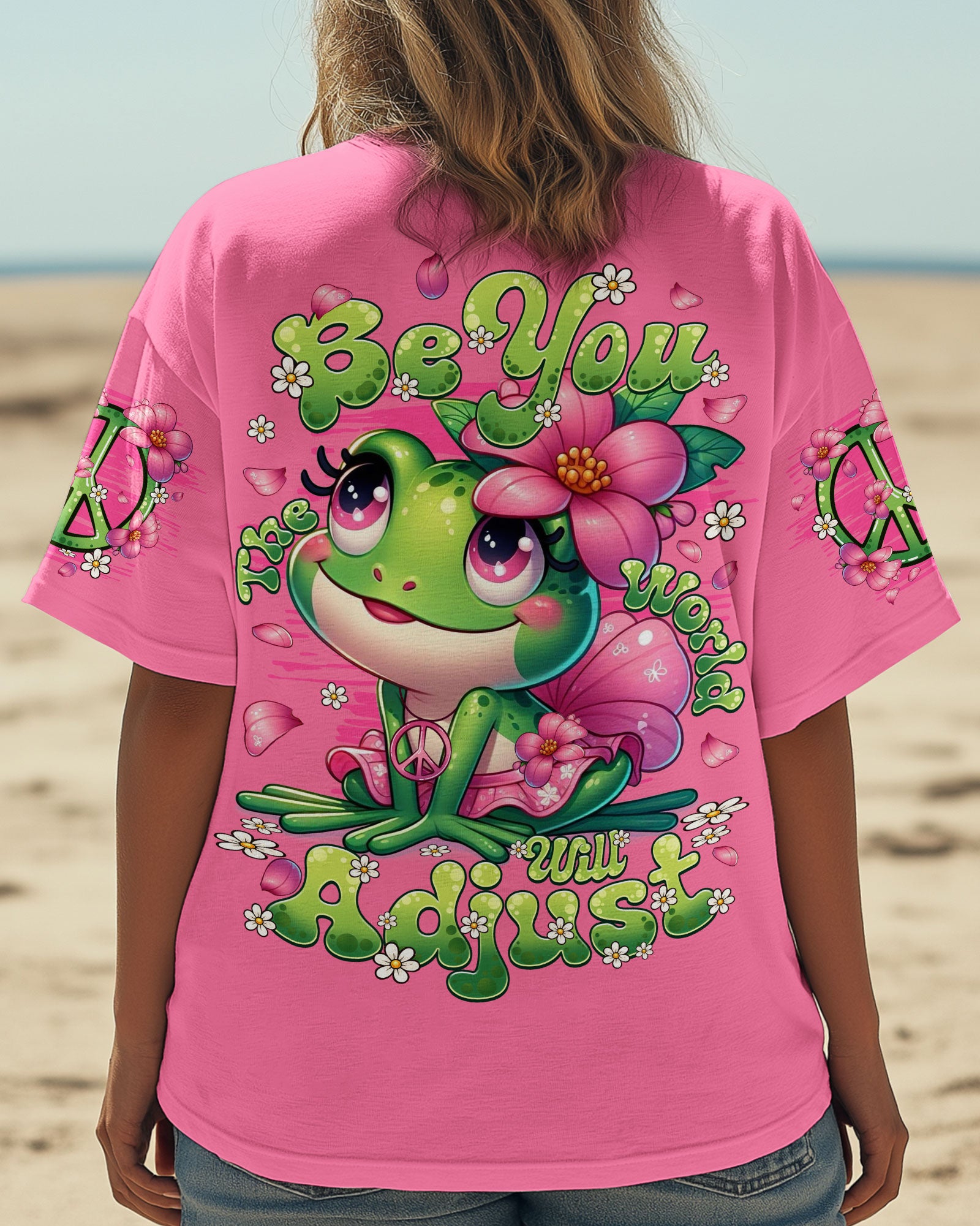 BE YOU THE WORLD WILL ADJUST FROG ALL OVER PRINT - TYQY2025252