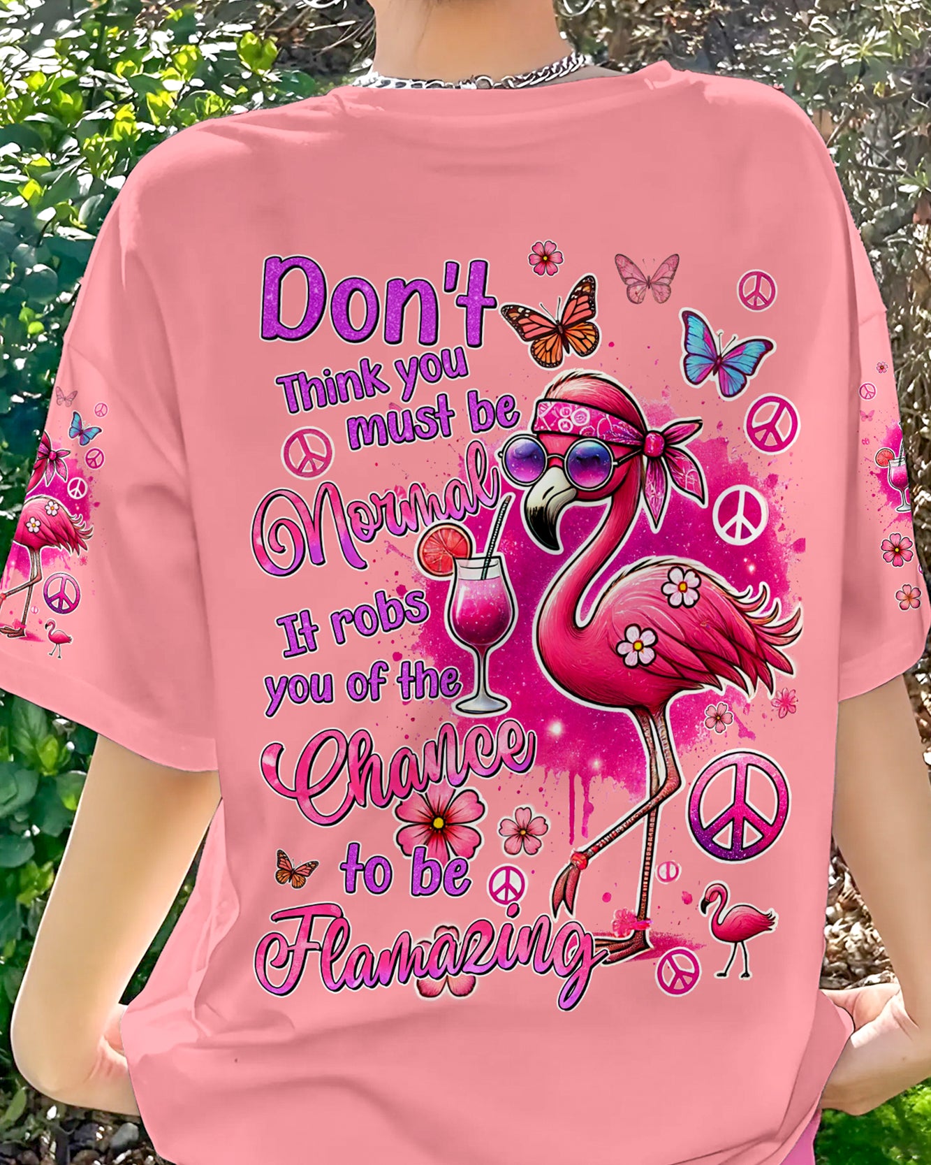 DON'T THINK YOU MUST BE NORMAL FLAMINGO ALL OVER PRINT - TYQY2106246