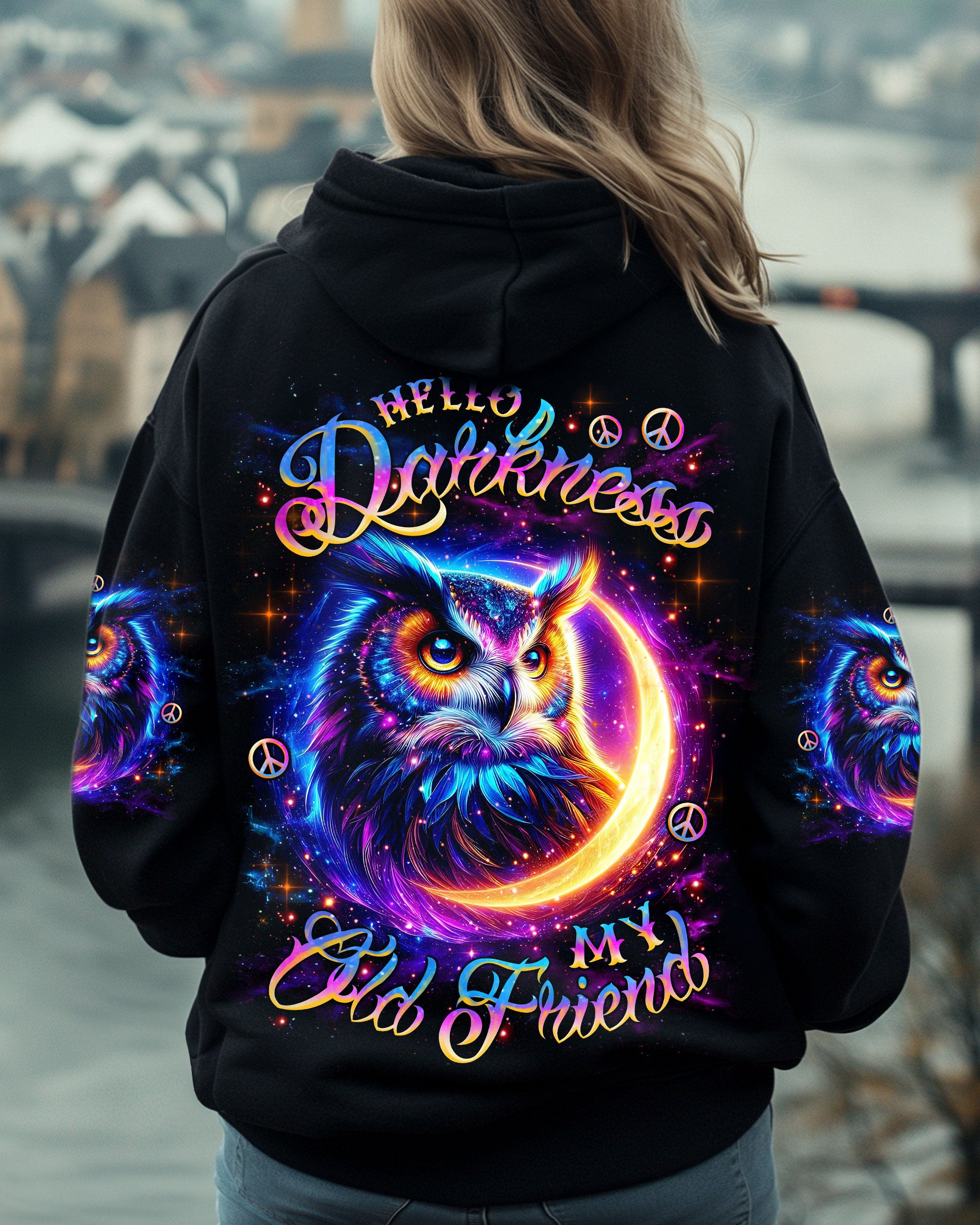 HELLO DARKNESS MY OLD FRIEND OWL MOON ALL OVER PRINT - TLNZ2607251
