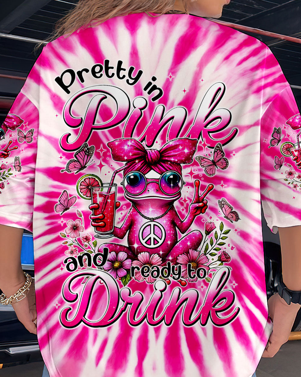 PRETTY IN PINK FROG TIE DYE ALL OVER PRINT - TYTM0307244