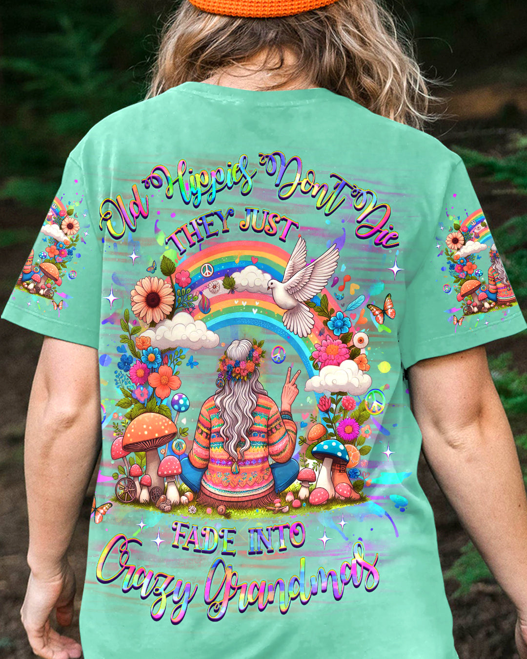 OLD HIPPIES DON'T DIE HIPPIE GRANDMAS ALL OVER PRINT - YHHG0708244