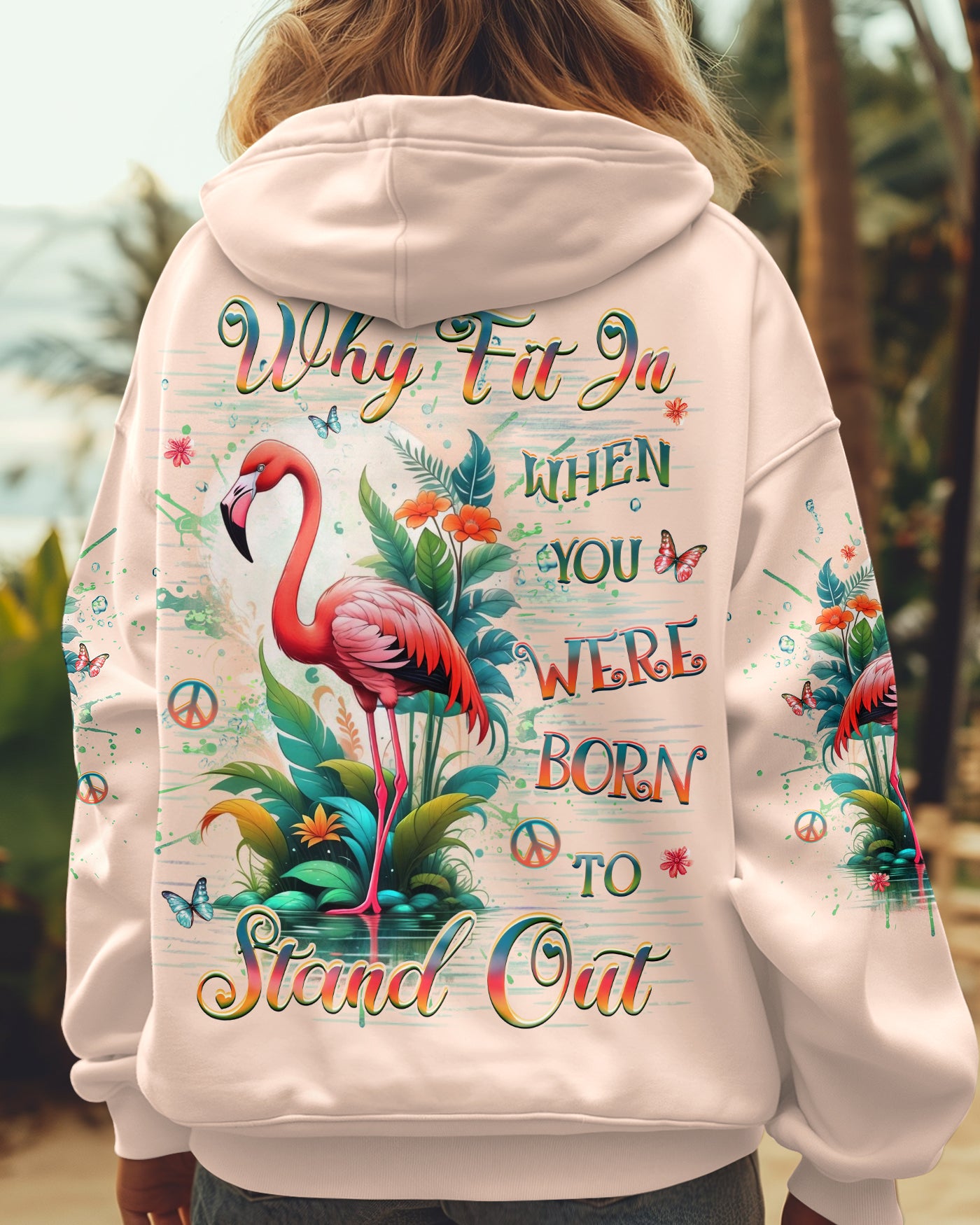 YOU WERE BORN TO STAND OUT FLAMINGO ALL OVER PRINT - YHHG2511242