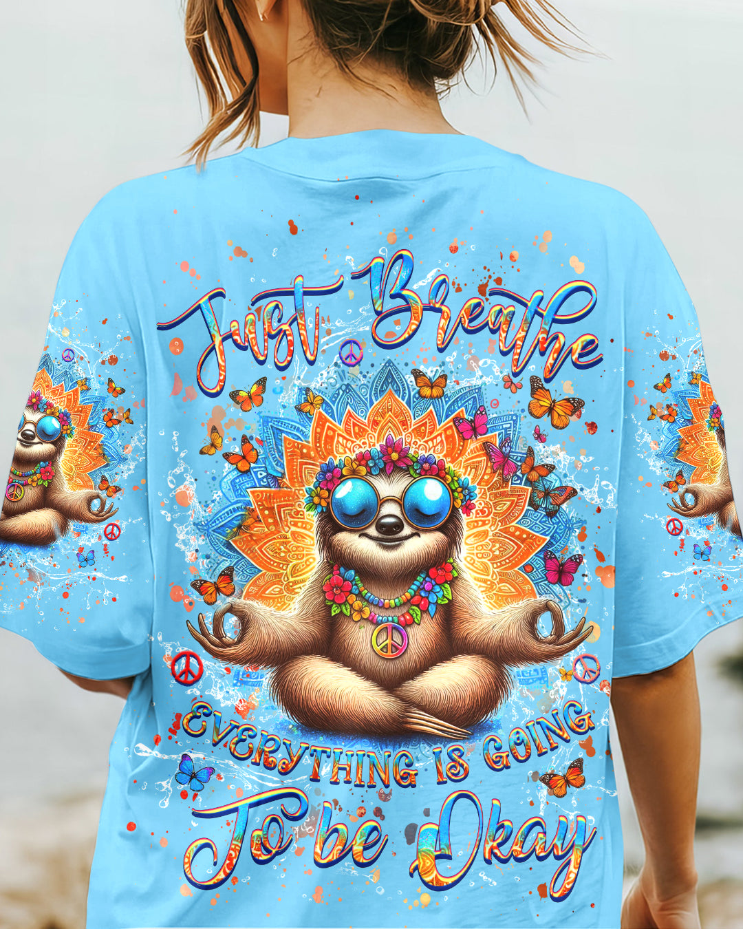 JUST BREATHE SLOTH ALL OVER PRINT - YHHG0108243