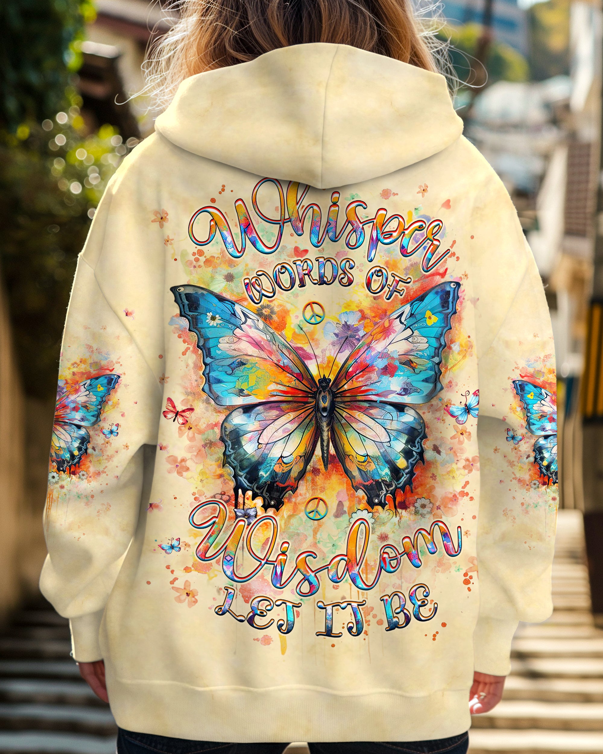 WHISPER WORDS OF WISDOM LET IT BE BUTTERFLY ALL OVER PRINT - YHHG2012243
