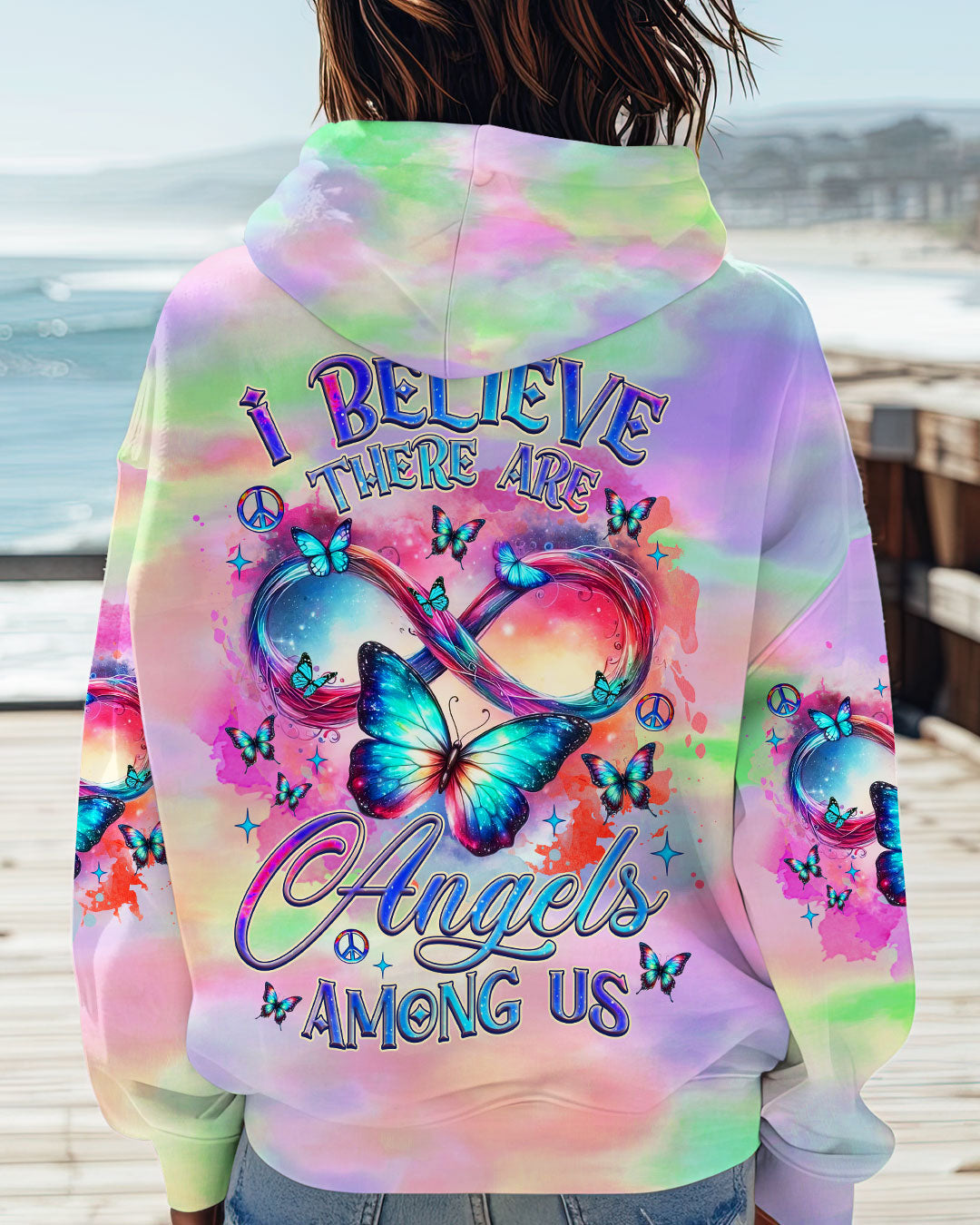 I BELIEVE THERE ARE ANGELS AMONG US BUTTERFLY ALL OVER PRINT - TLNZ2311242