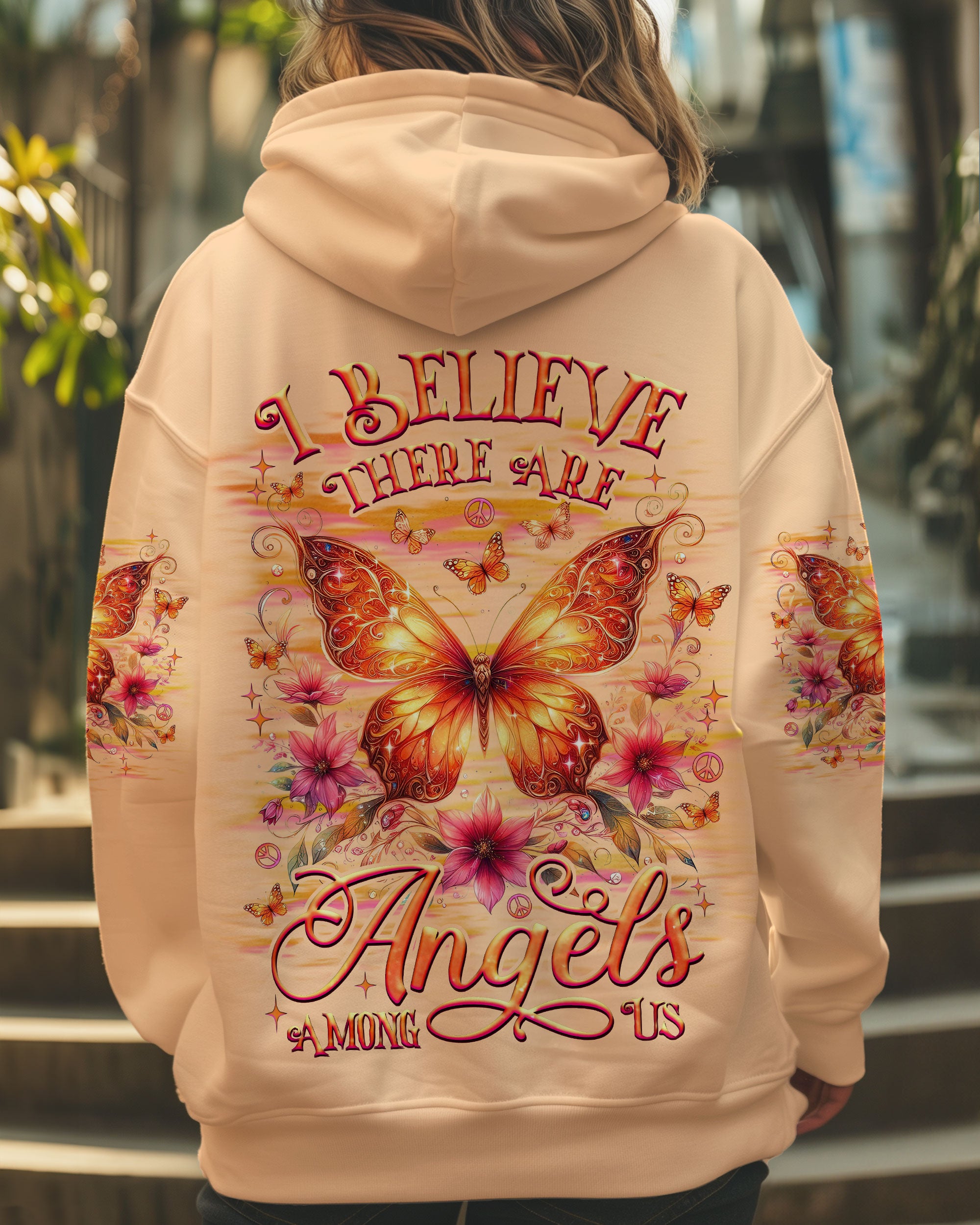 I BELIEVE THERE ARE ANGELS AMONG US BUTTERFLY ALL OVER PRINT - TLNZ0310244