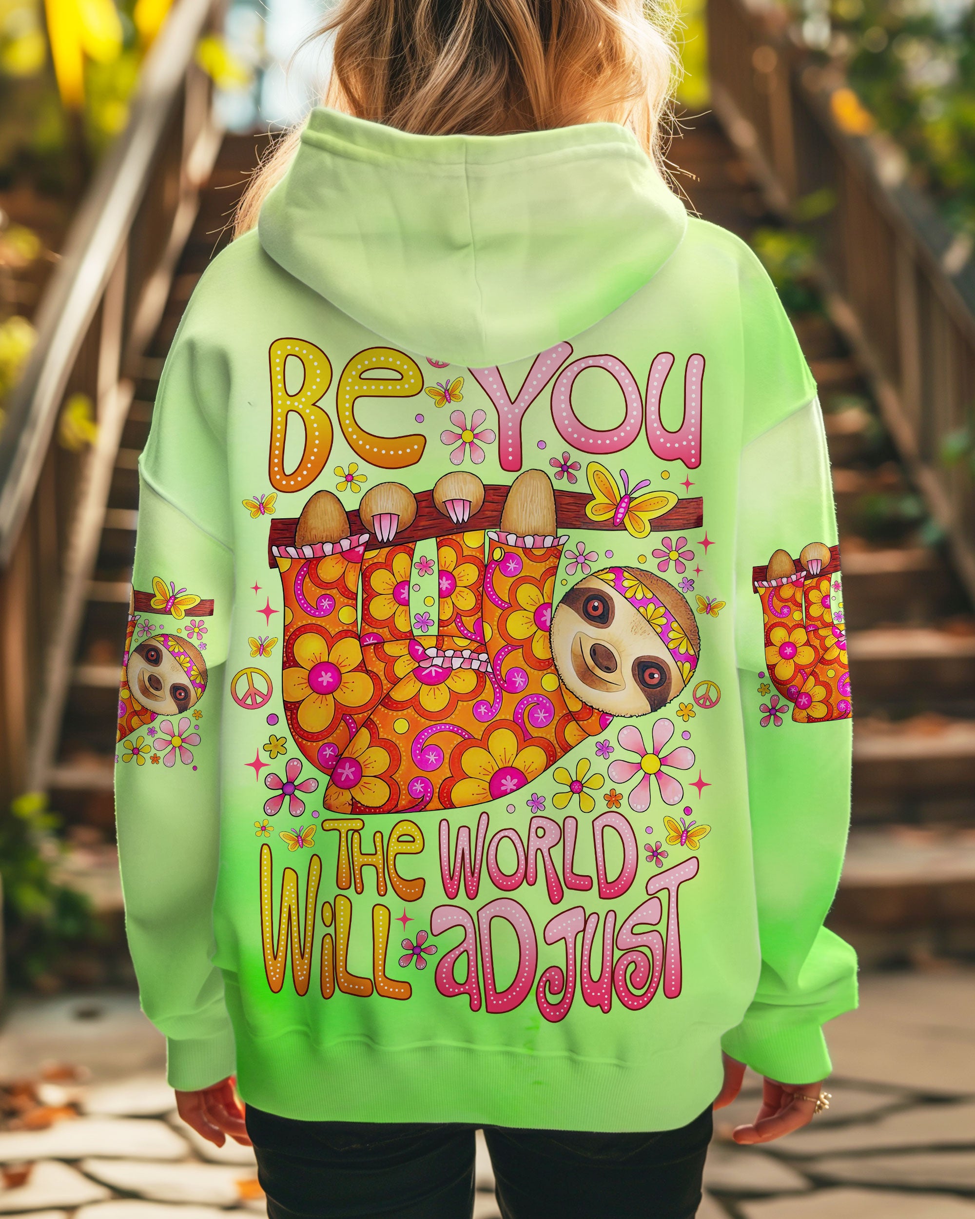 BE YOU THE WORLD WILL ADJUST SLOTH ALL OVER PRINT - TLNZ2708244