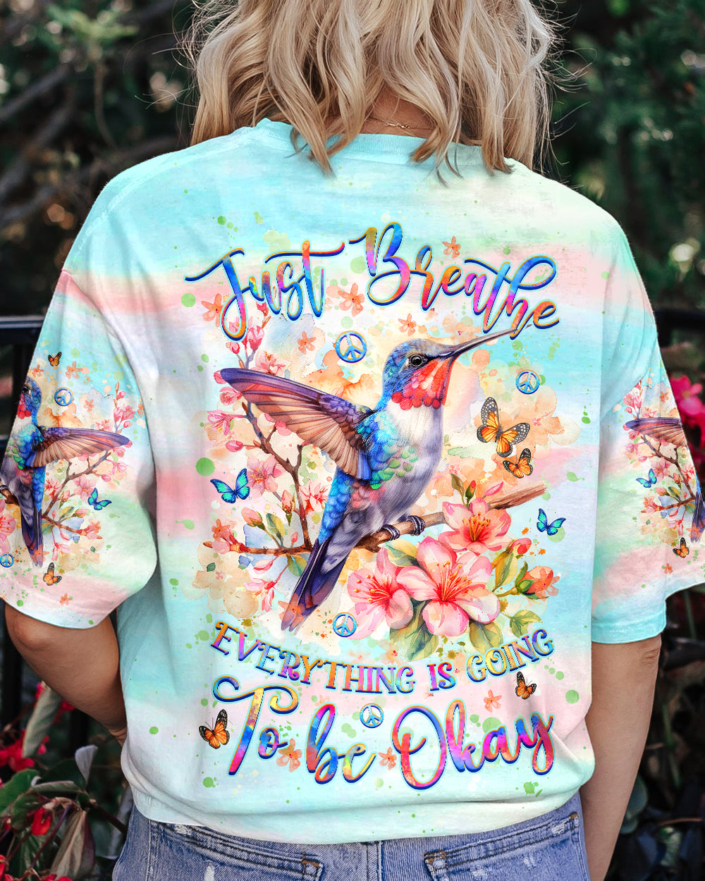 JUST BREATHE HUMMINGBIRD ALL OVER PRINT - YHHG2105241
